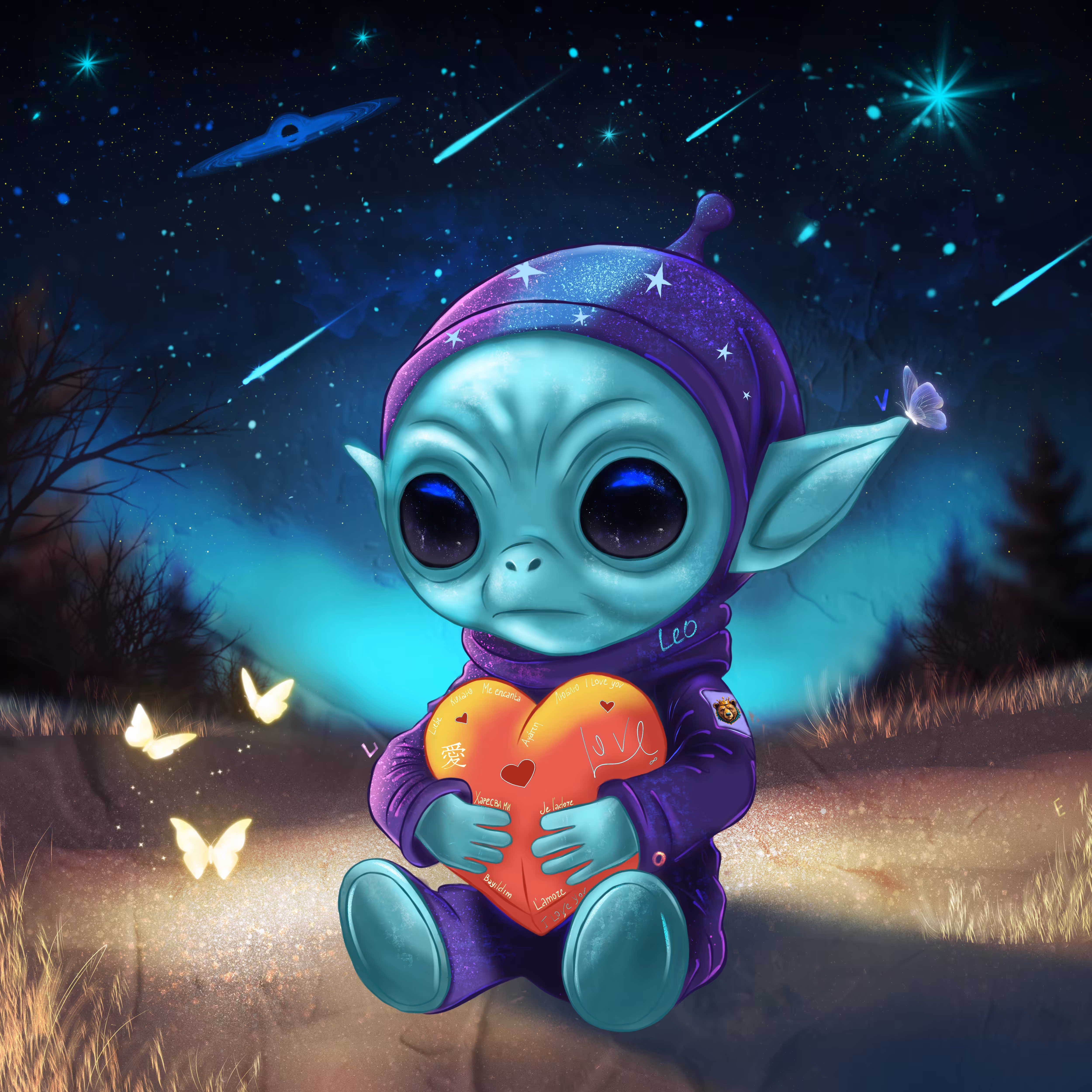 🌟🌌 Leo and shooting stars 🌟🌌