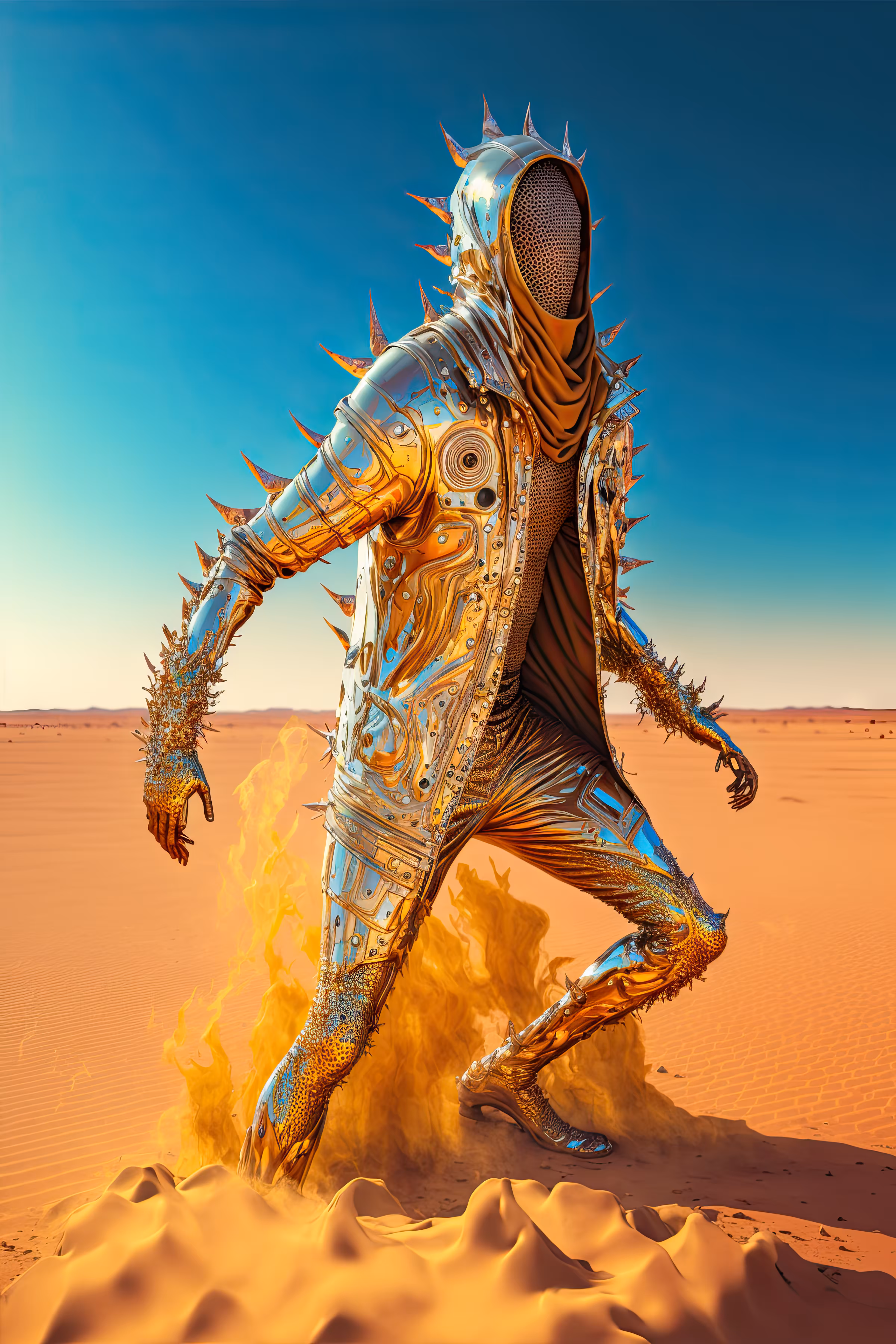 //// Alchemic Spiked Platinum Gold Jacket ////
