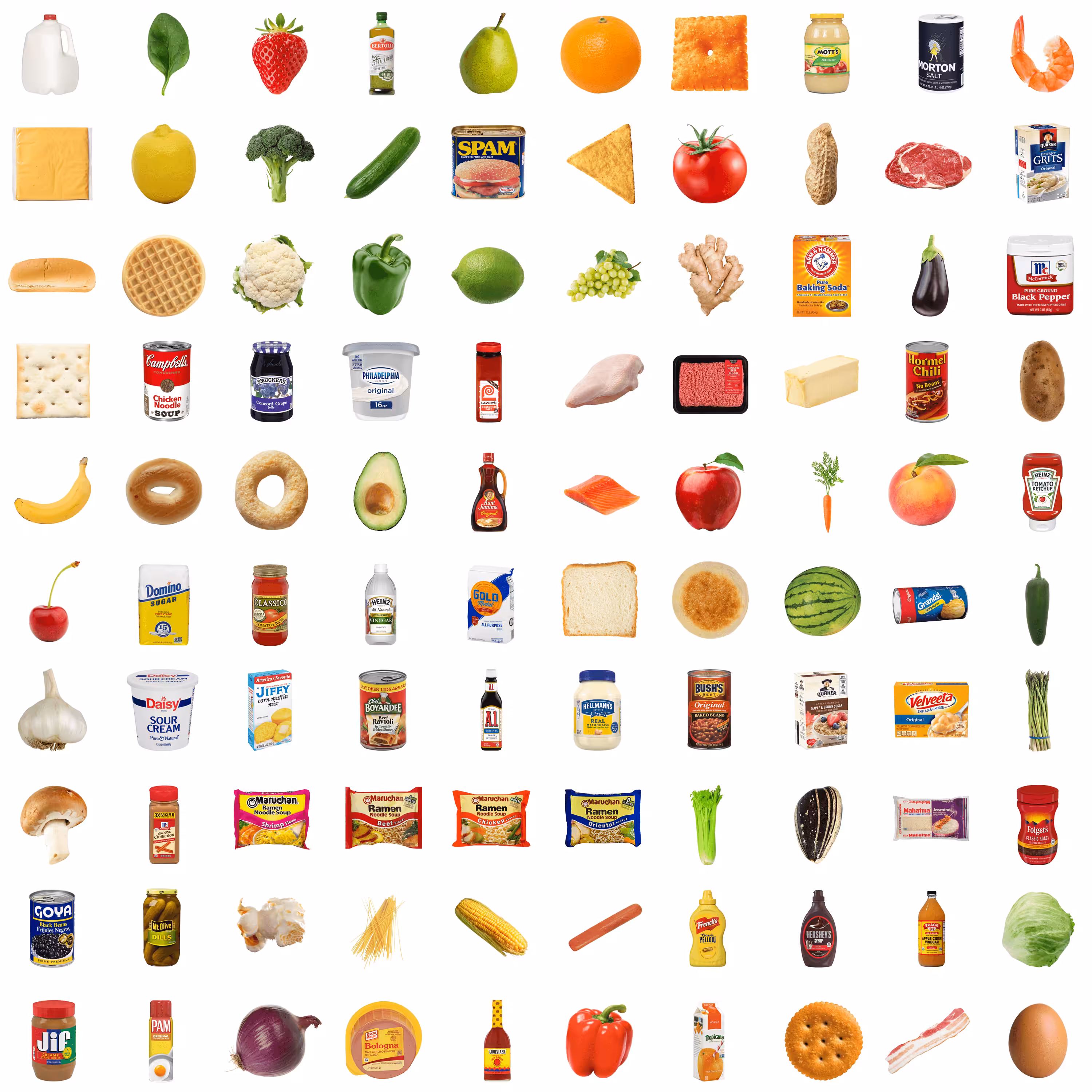 100 Grocery Items