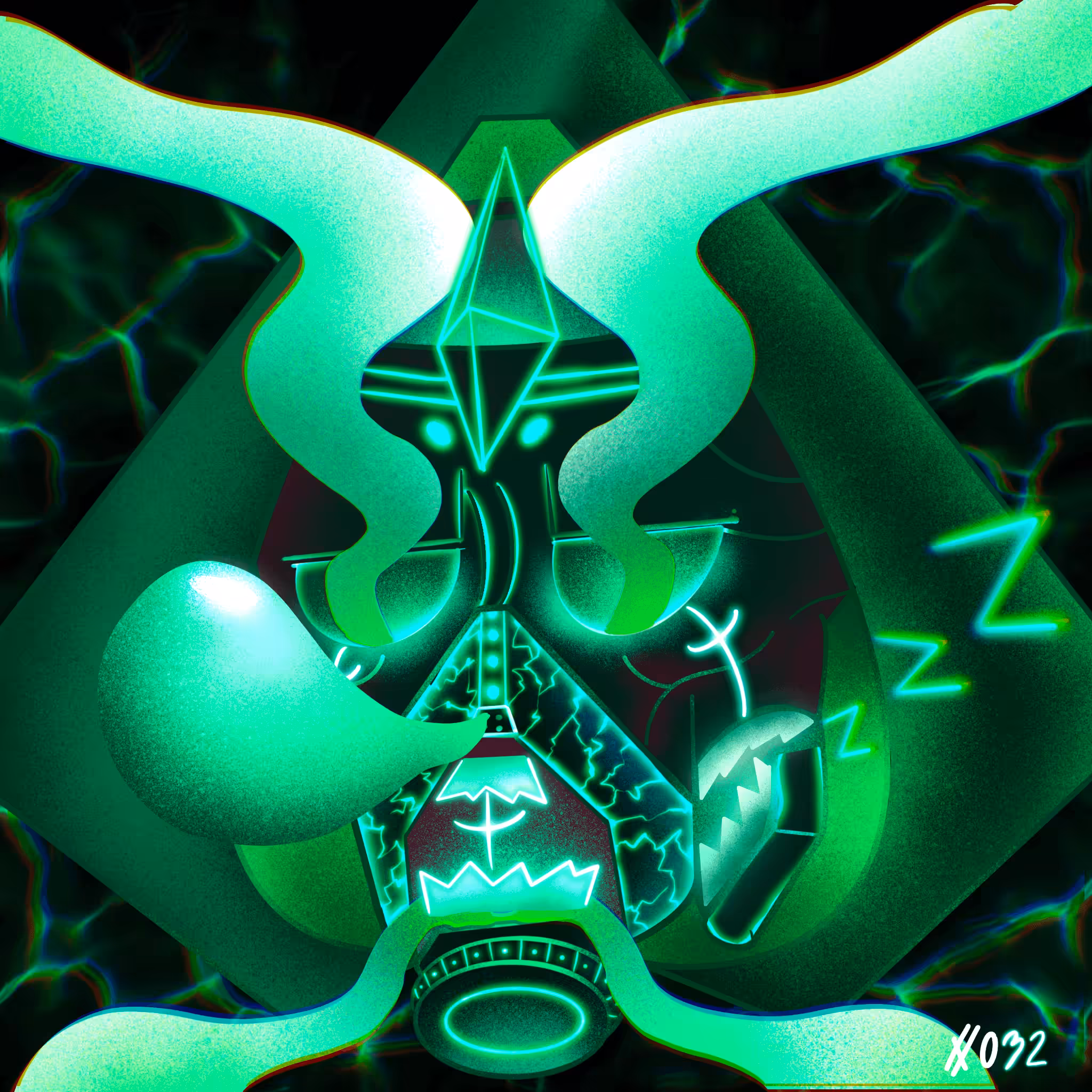 Crypto Skull #32 :Green Smoke
