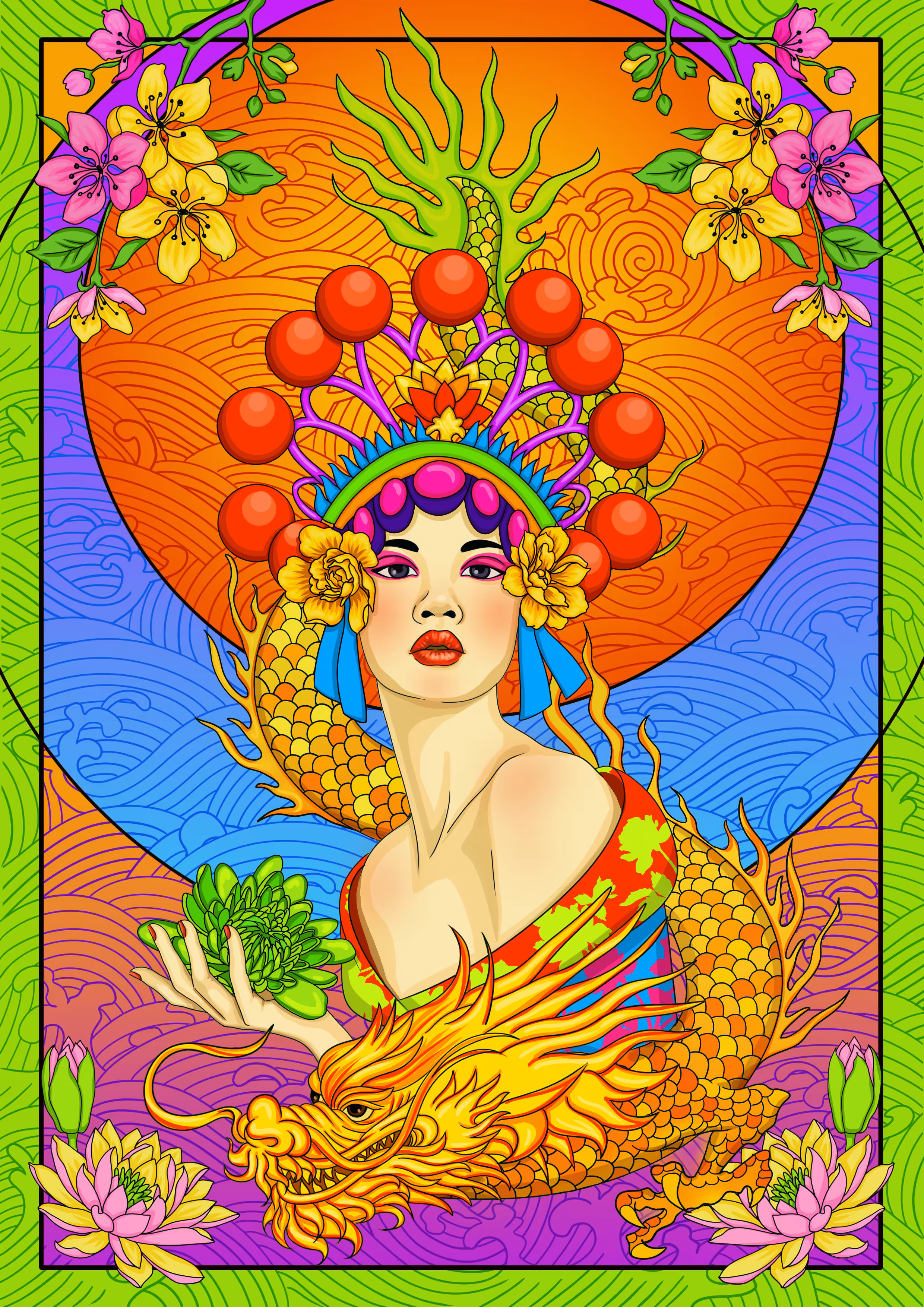"Lady with Chrysanthemun"