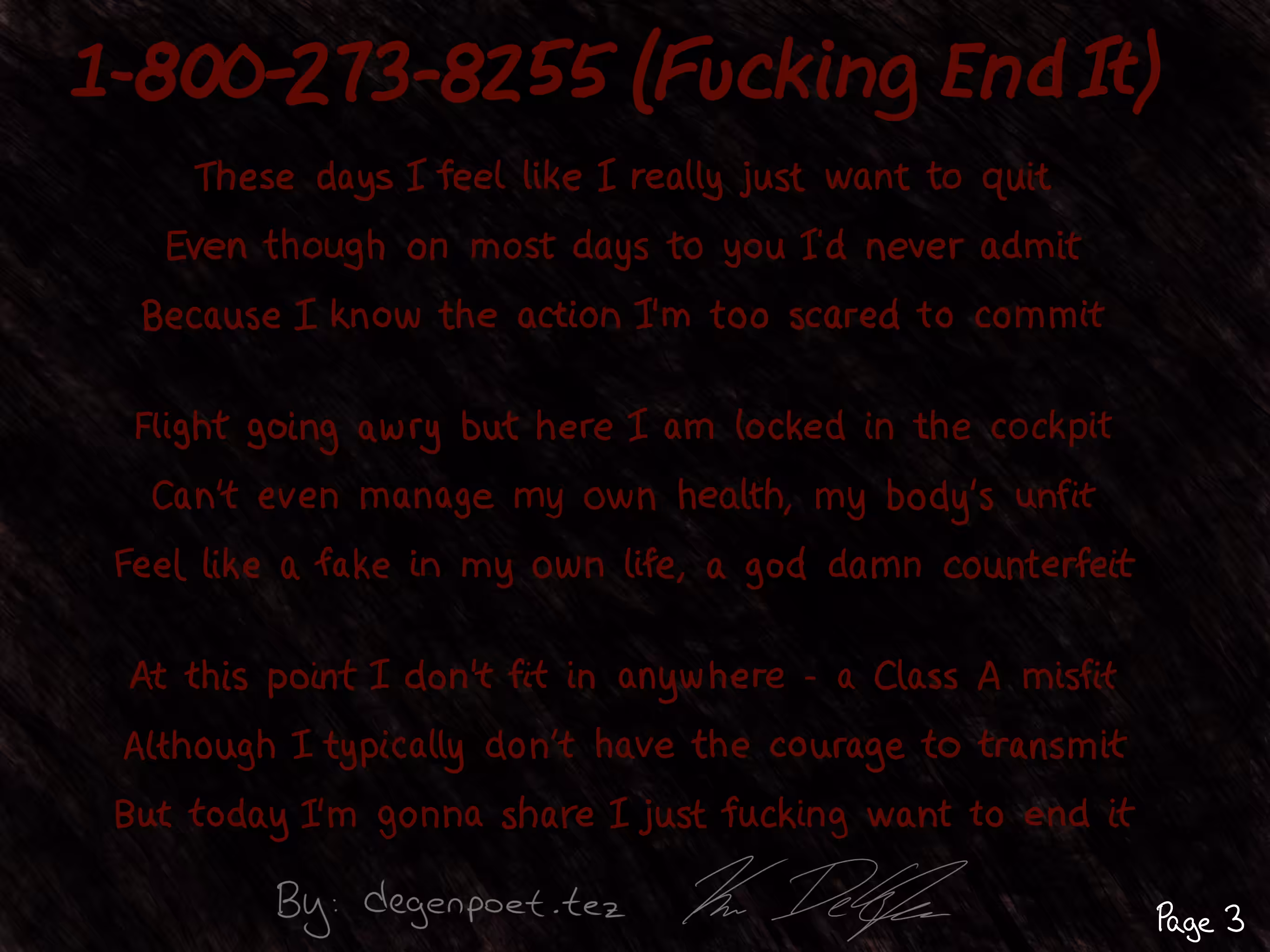 1-800-273-8255 (Fucking End It)
