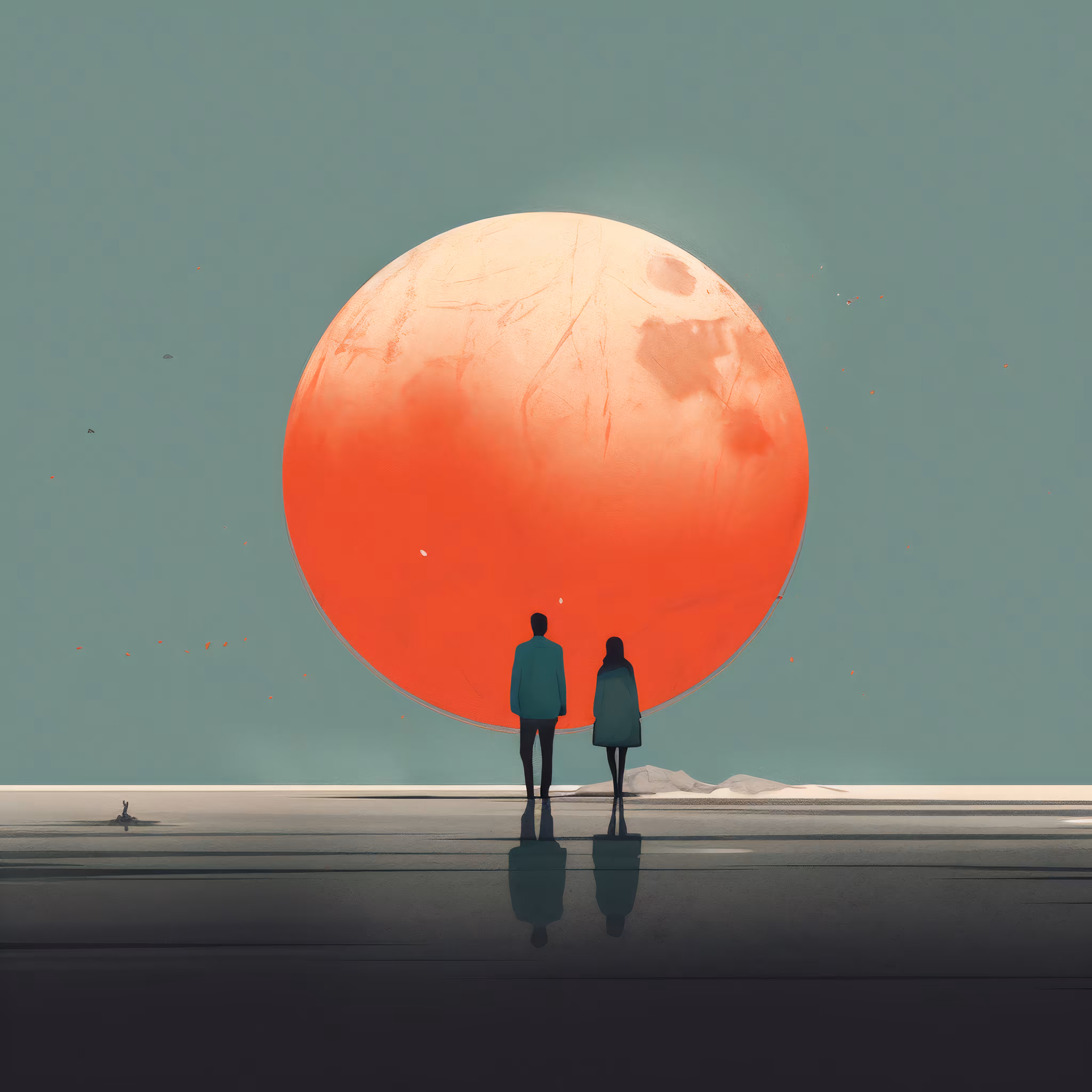 Couple under the Moon
