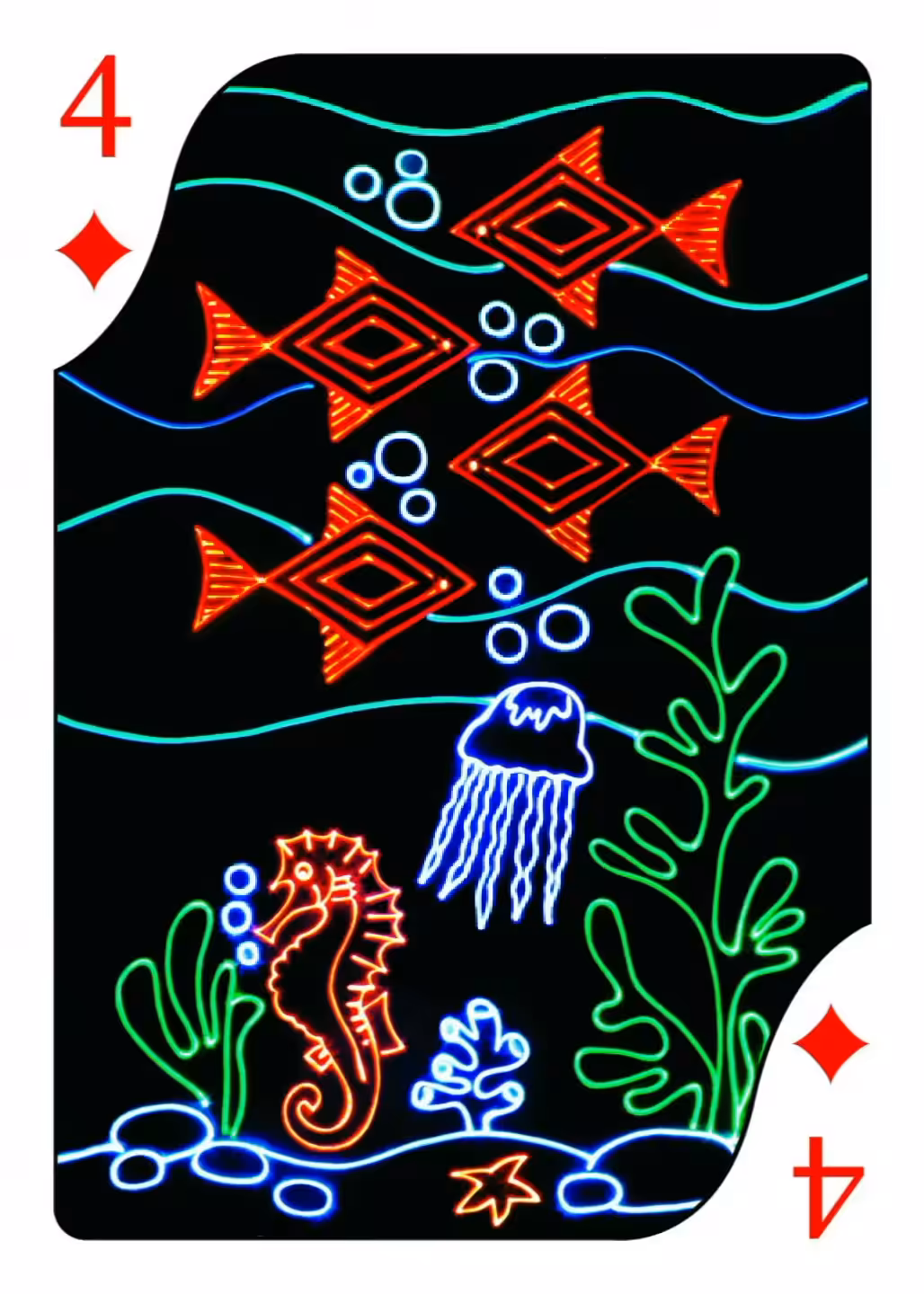 4 of Diamonds ♦ Diamond Fish