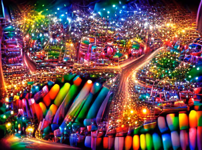 Abraham's First Works: Millions of colorful lights shine bright