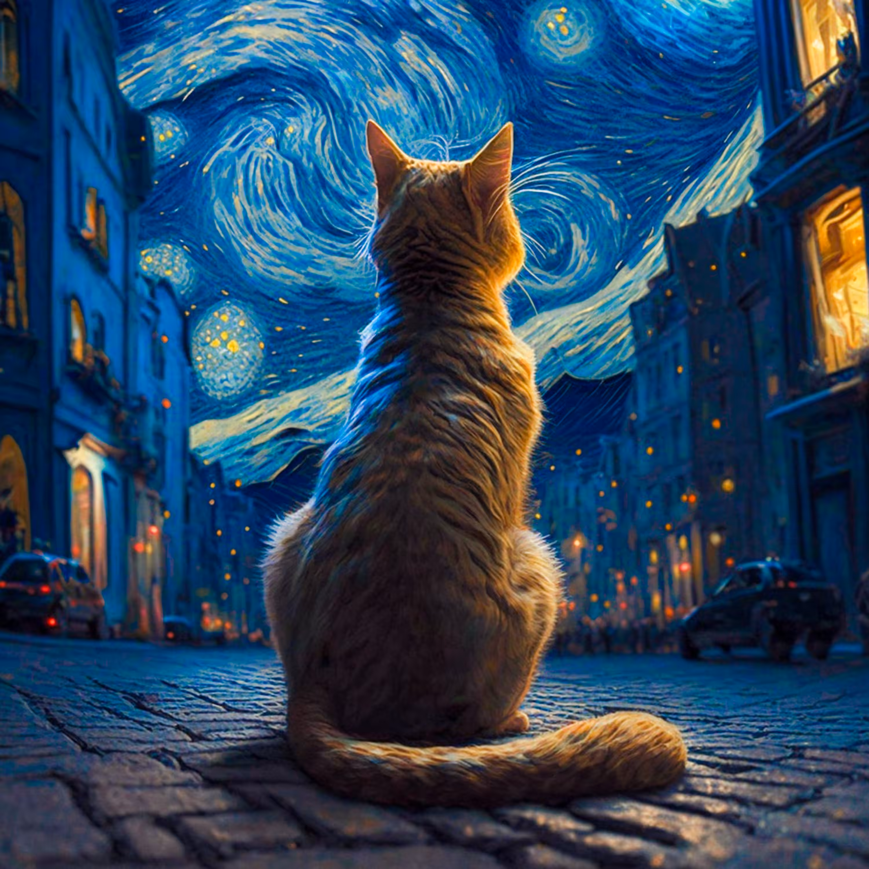 Starry Night Cat