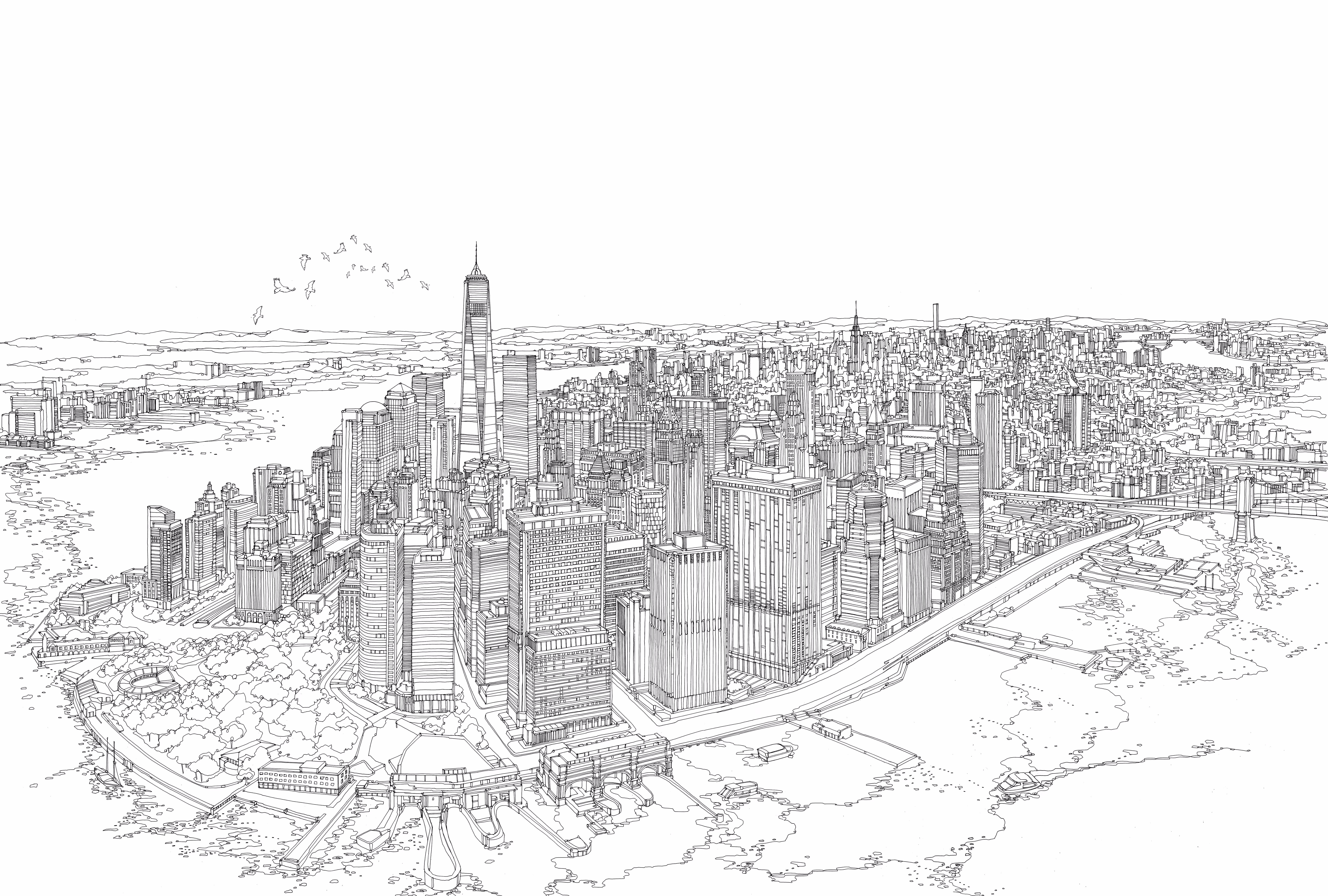 New York City Financial District Panorama