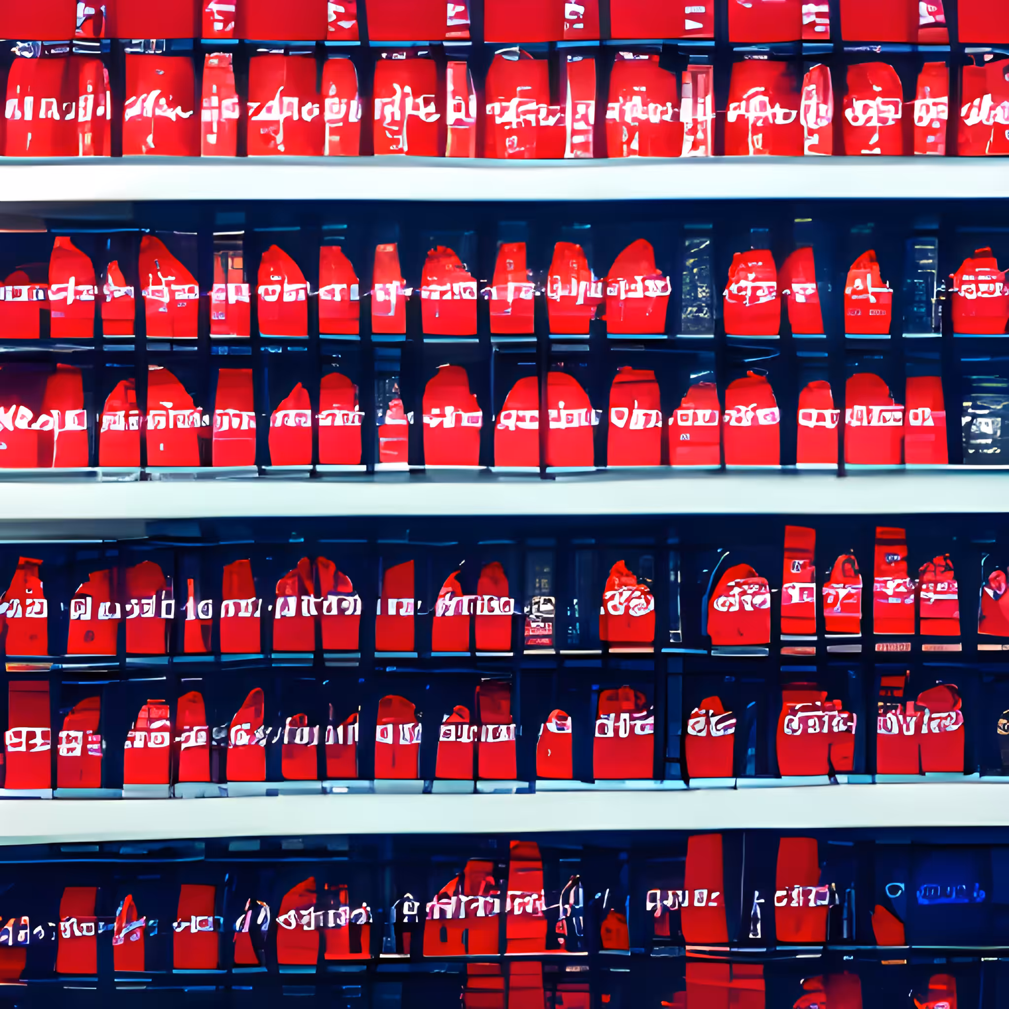wall of red pop