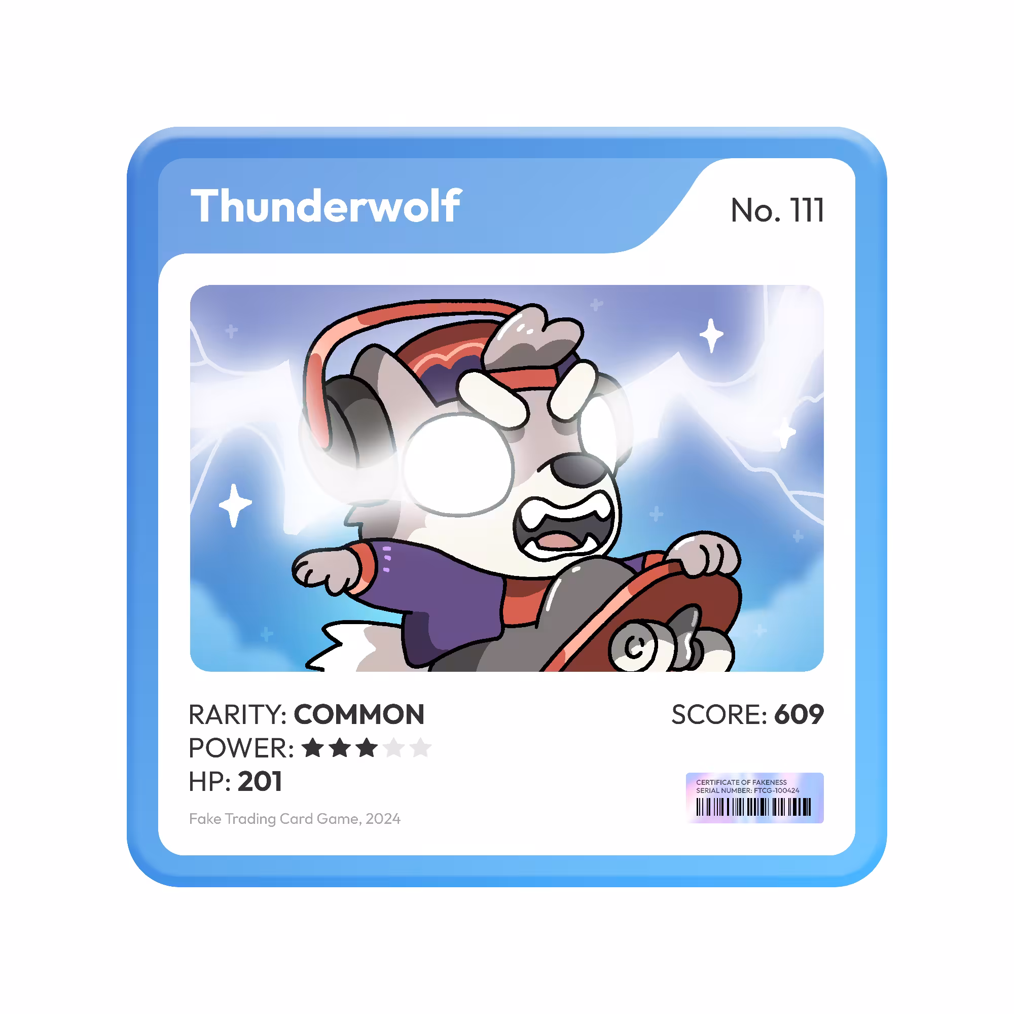 Fake Trading Card Game: Thunderwolf