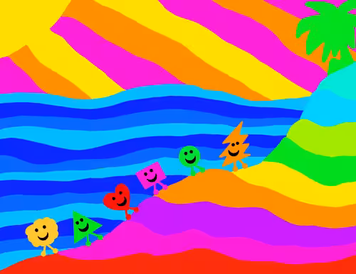 MINI DOODLES - The Happy Shapes Sunset Hike