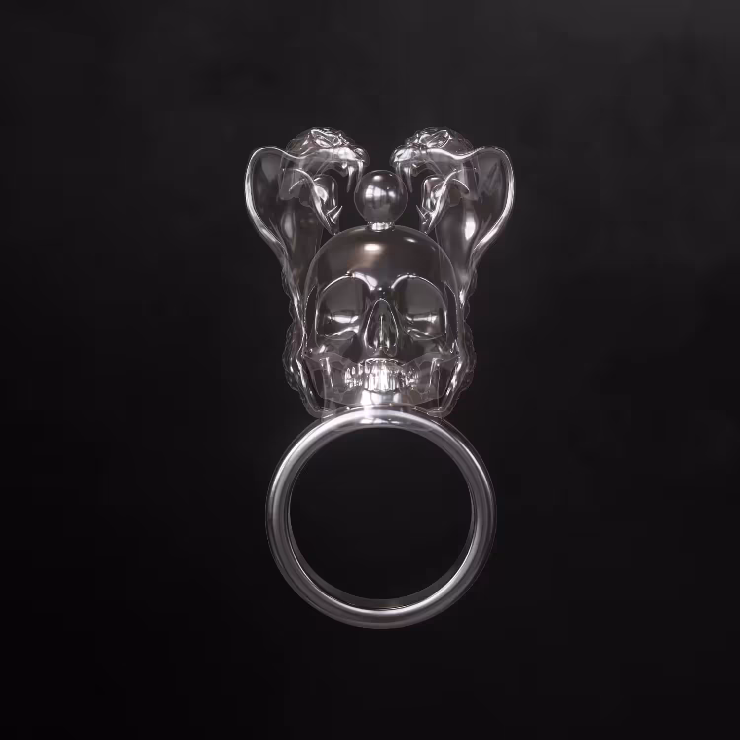 Crypto Skull Ring #glass