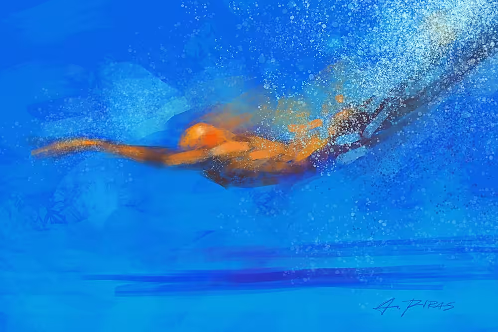 Diving swimmer