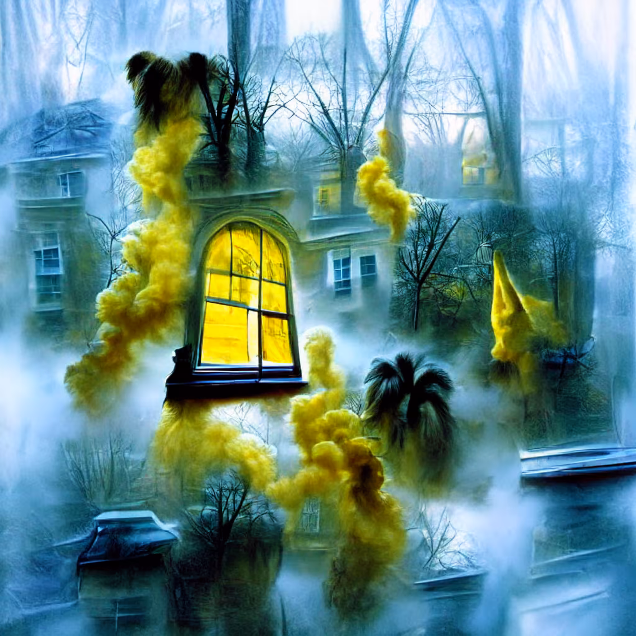 The Yellow Smoke That Rubs Its Muzzle On The Window-Panes