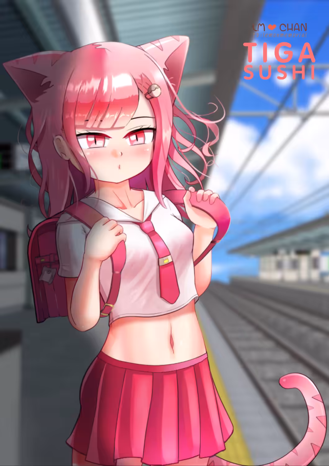 Tiga Sushi on the platform