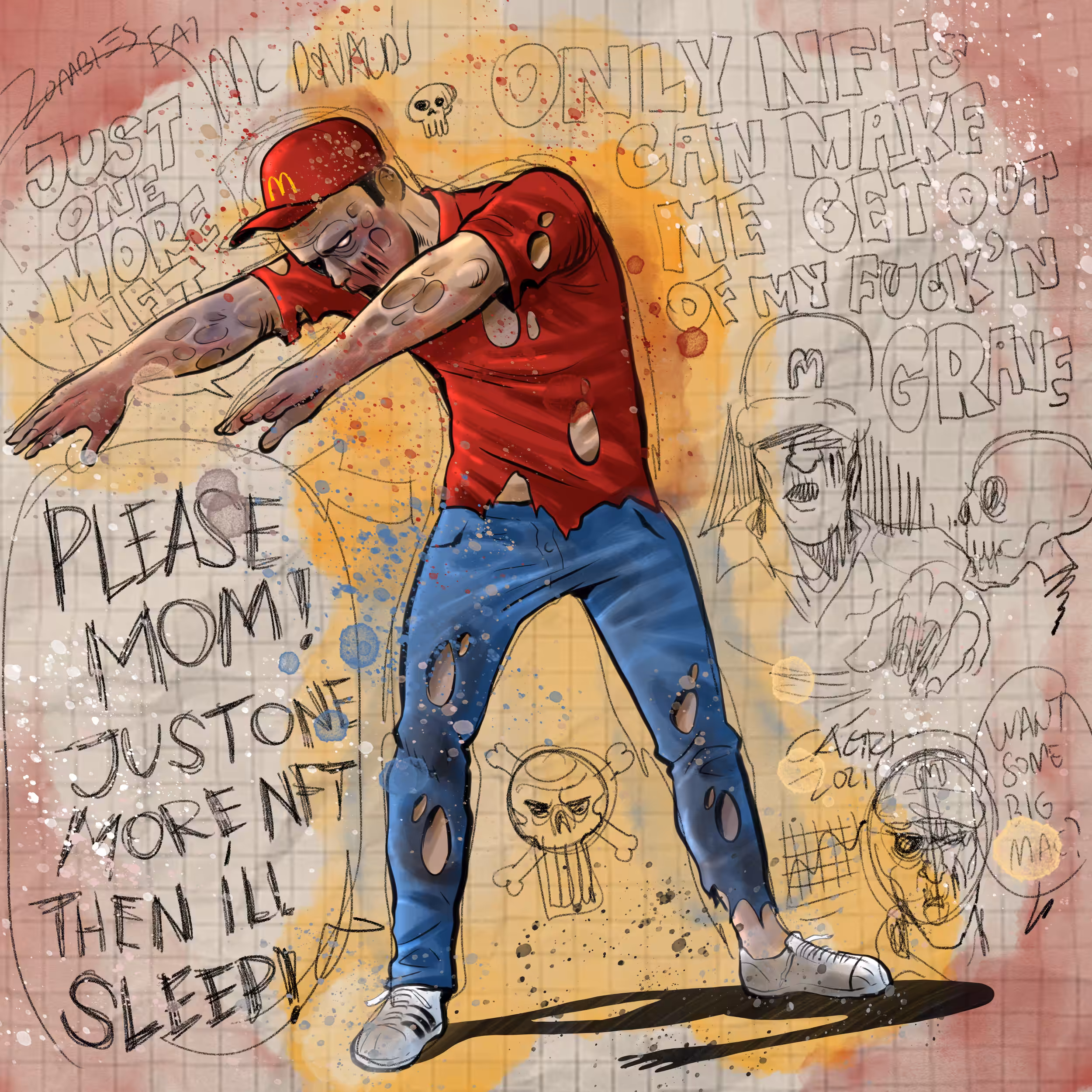 'H=N ZOMBIE$', ANIMATION FRAME #5
