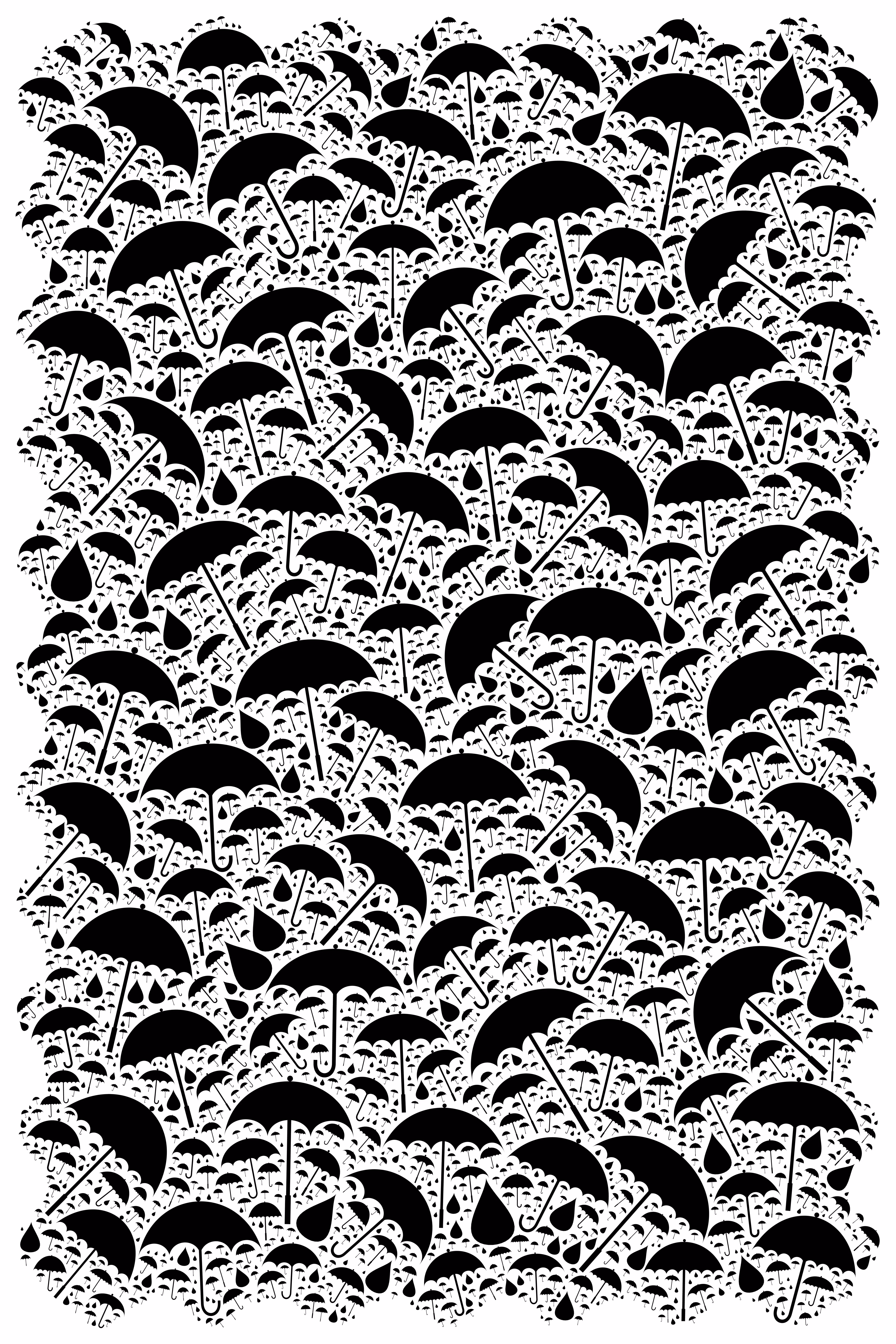 Density:  3800+ Umbrellas and Raindrops