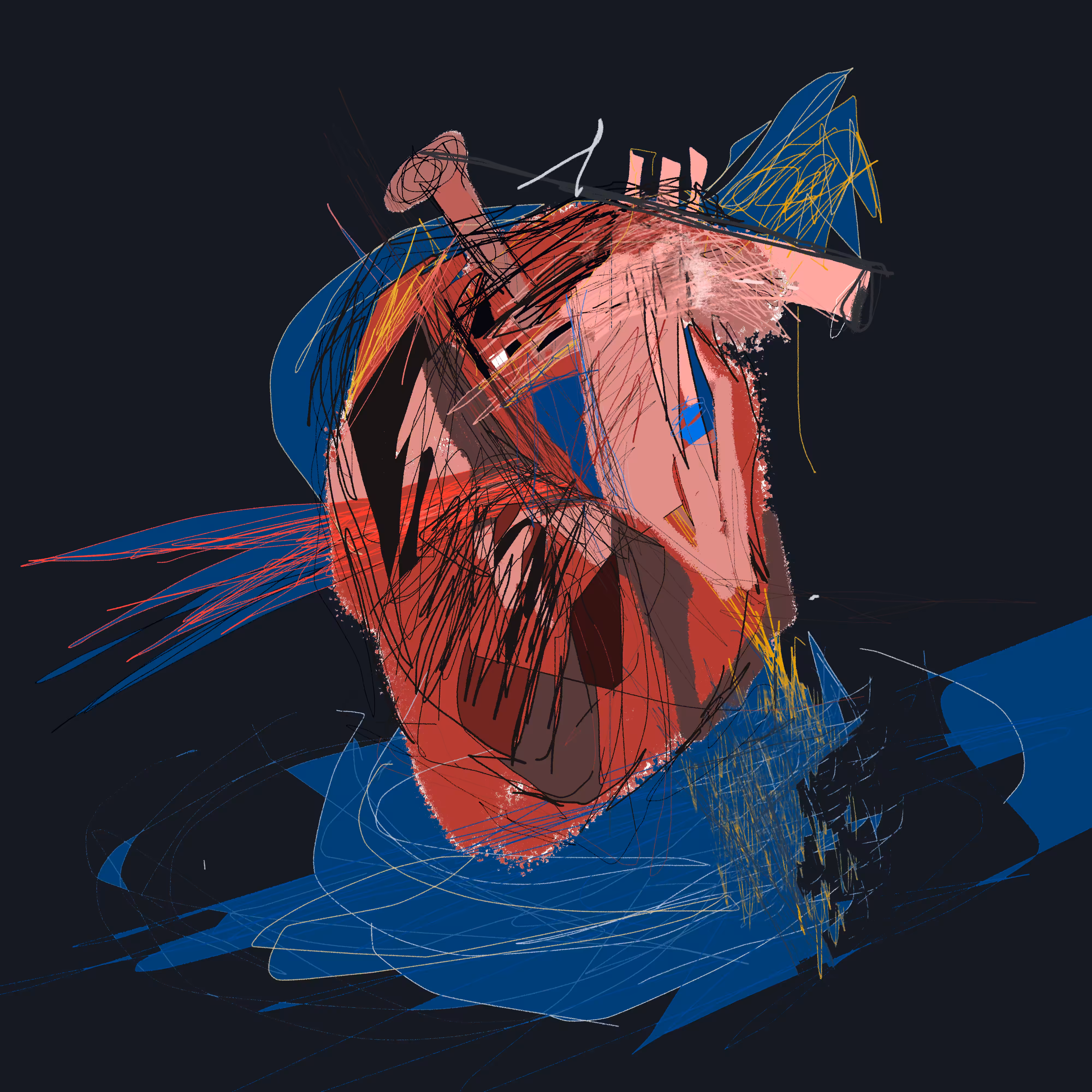 a heart or a dead pig looking front