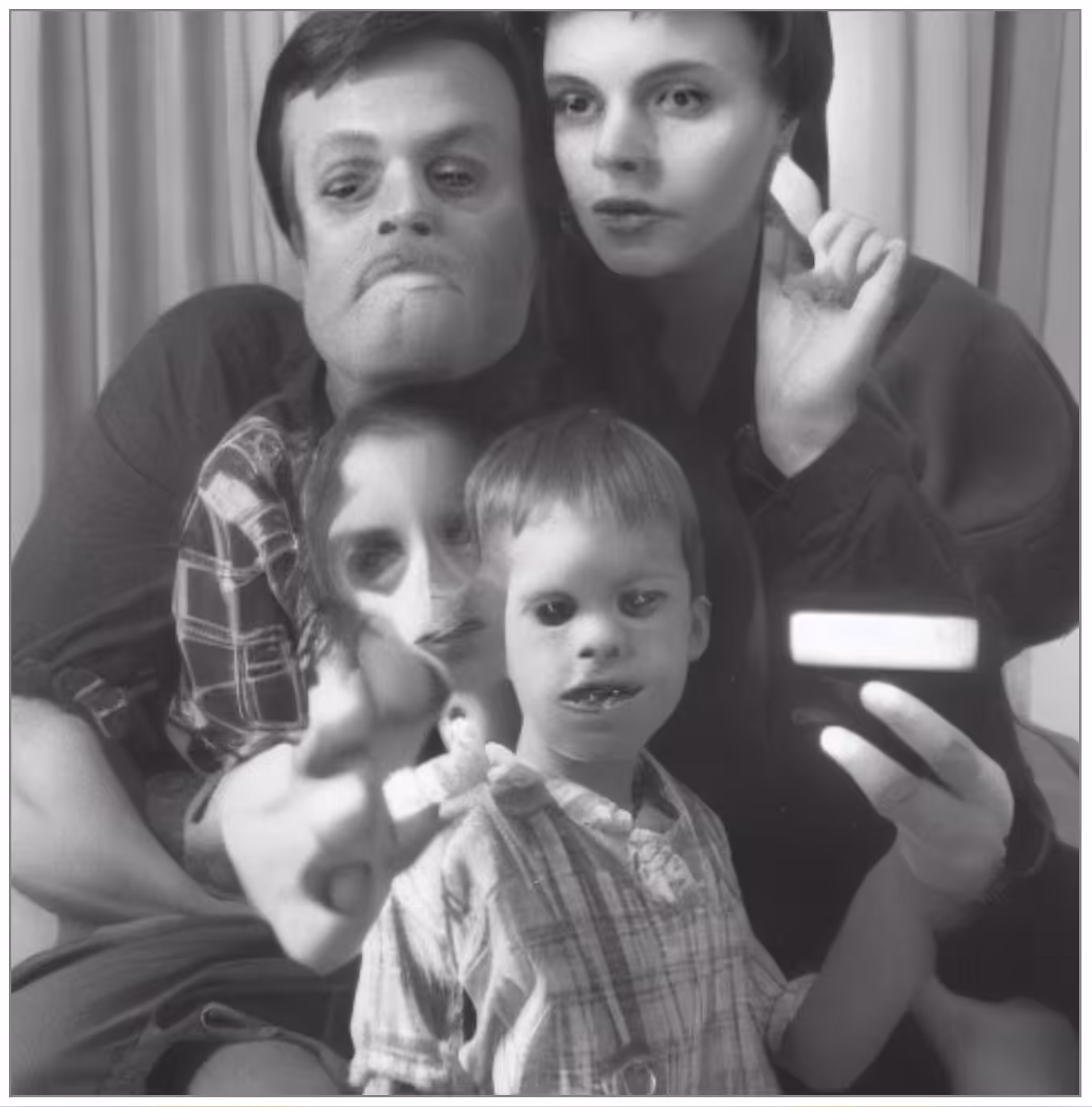family portrait with smartphone in 1984 #12