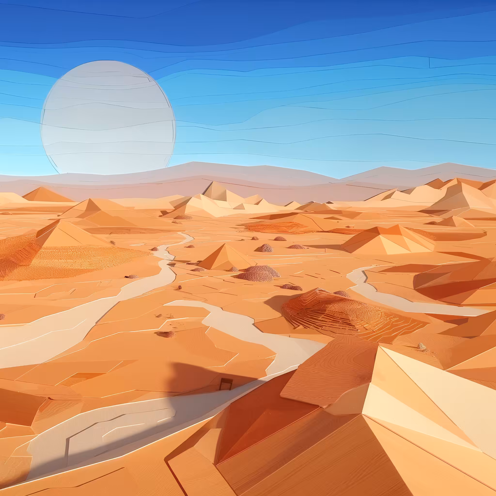 Halfway: Panelscape Sahara desert