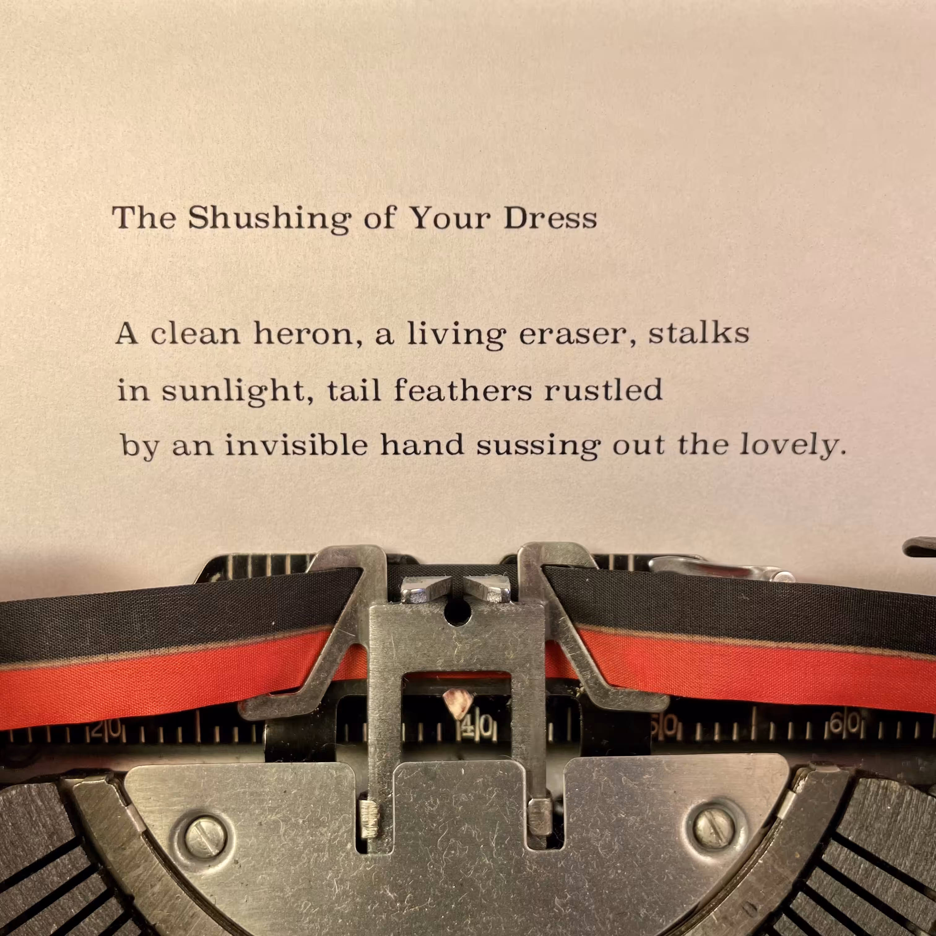 Love Poem Tercets: The Shushing of Your Dress