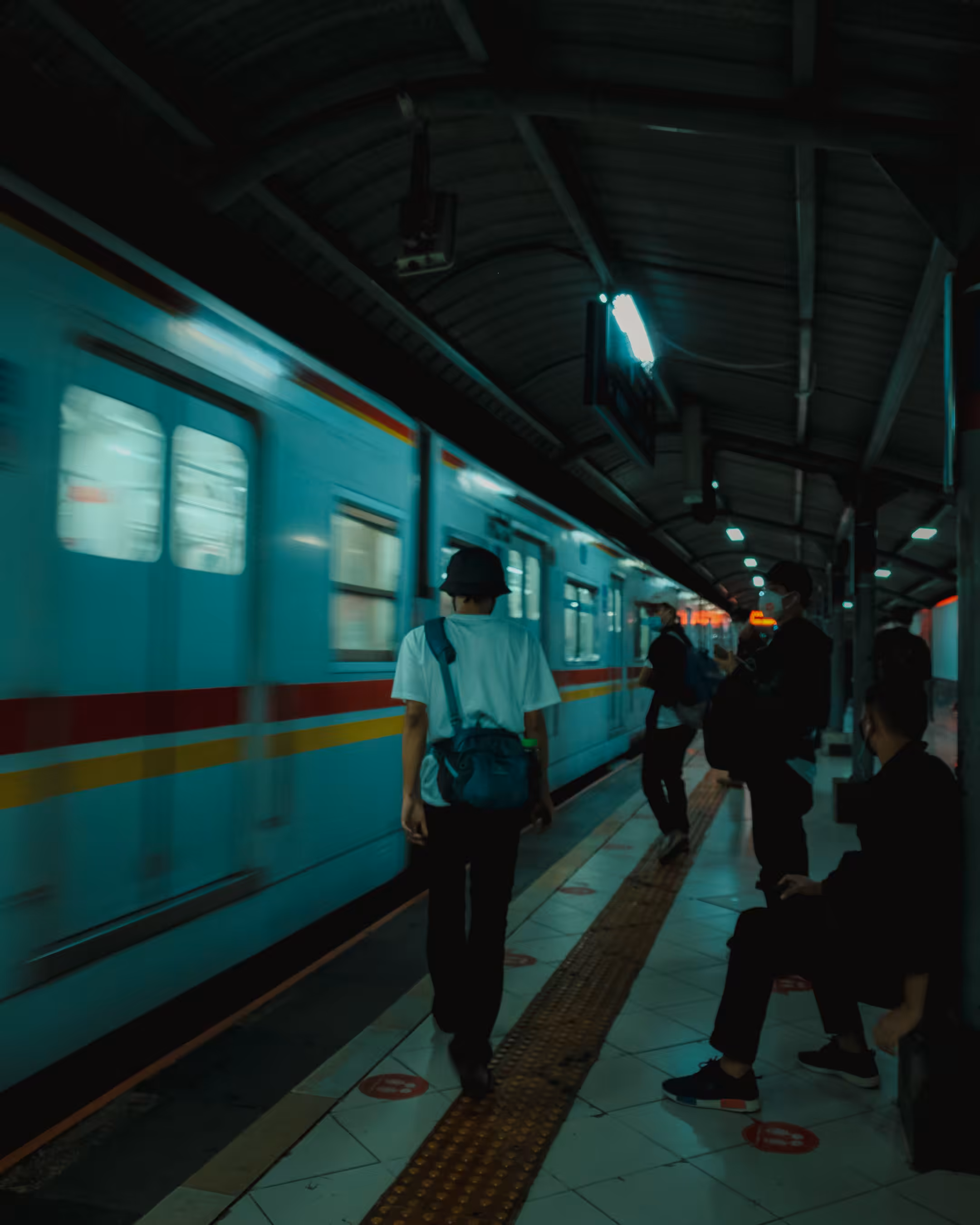 walking at the train station