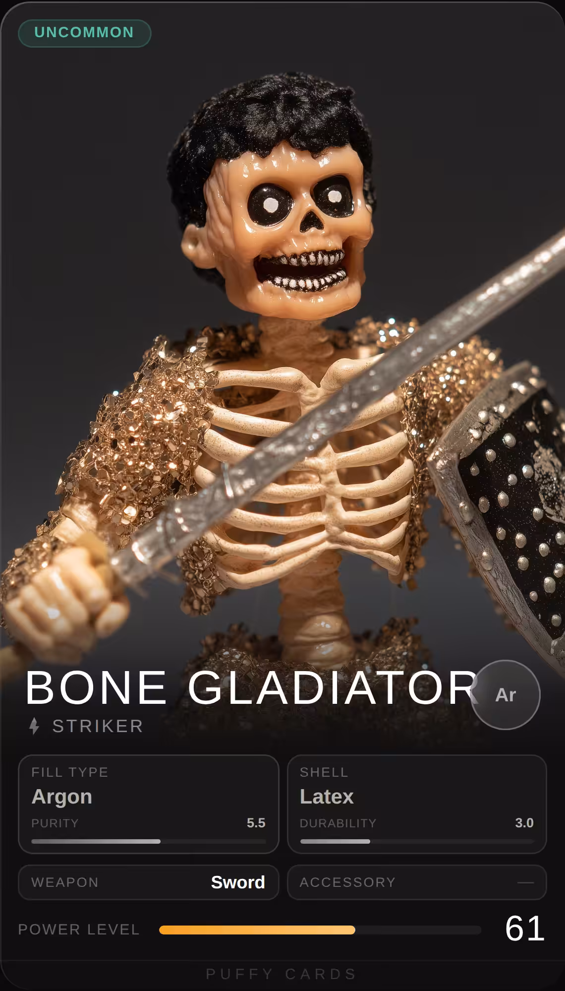 Puffy Cards: Bone Gladiator