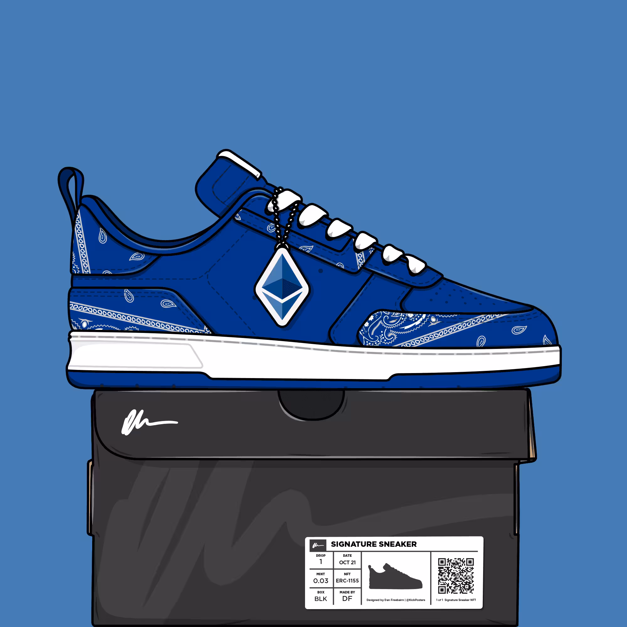 Signature Sneakers (Genesis): Signature Sneaker 'Blue Bandanna' - #047