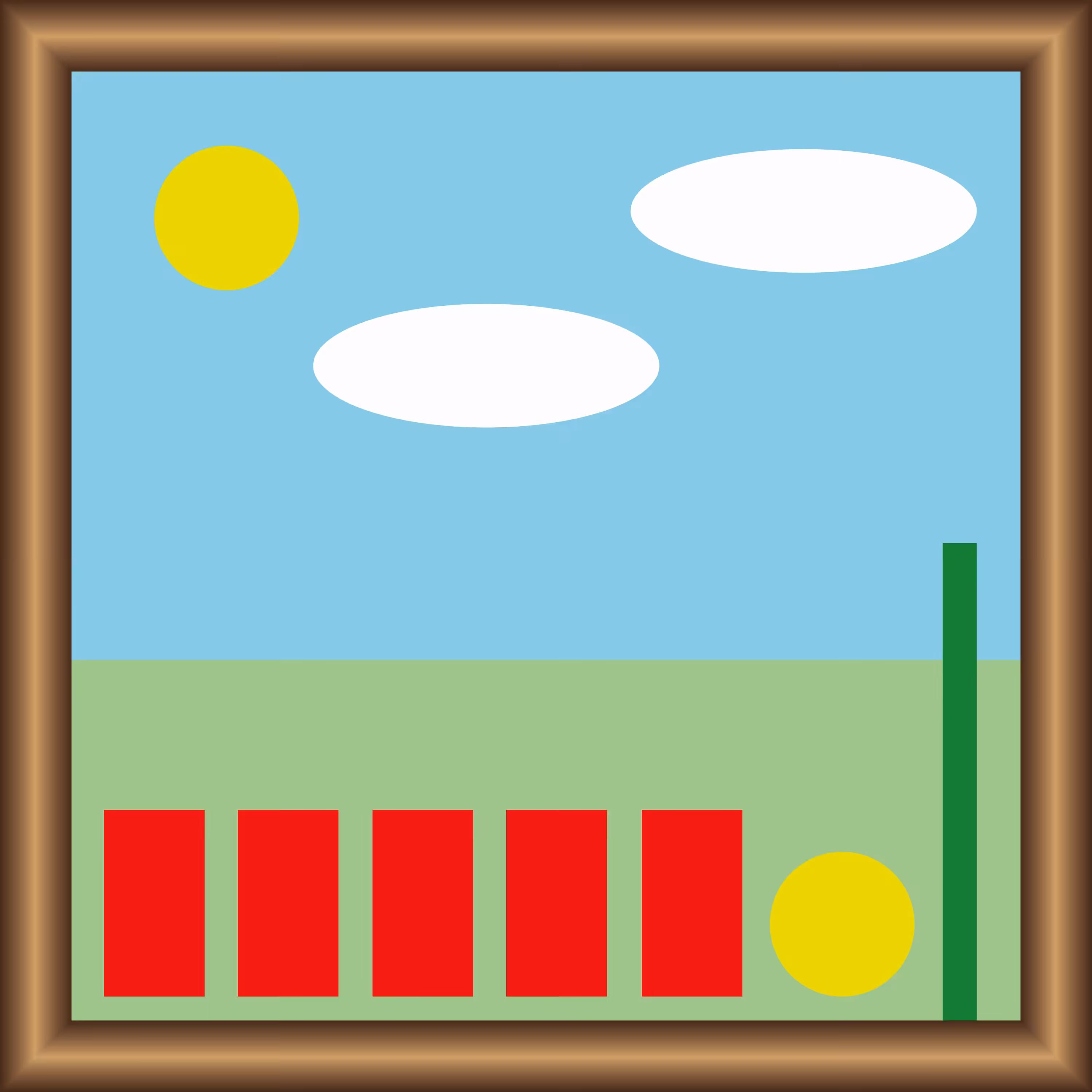 Painting with naturalistic landscape