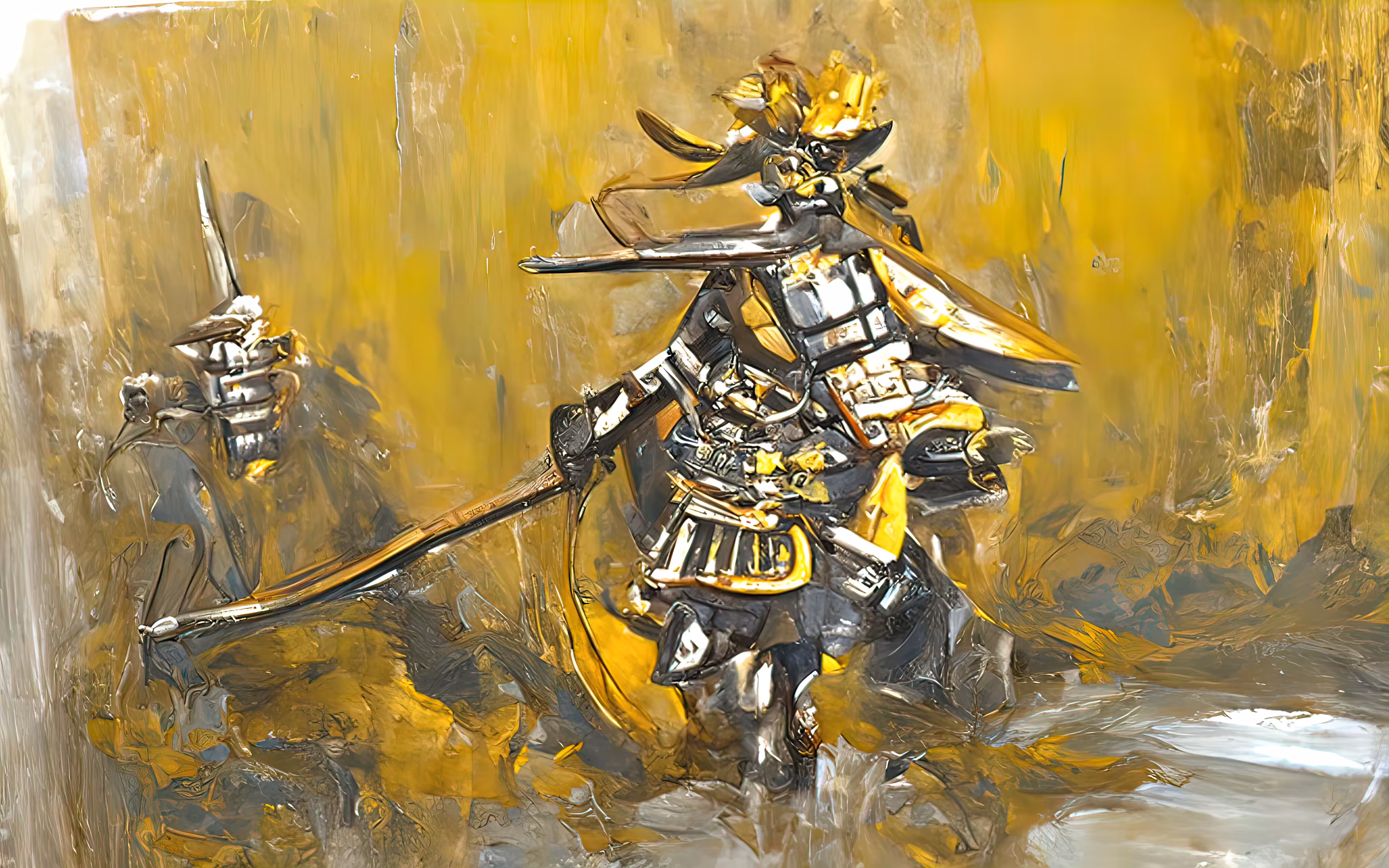 Samurai: gold warrior (AI version)