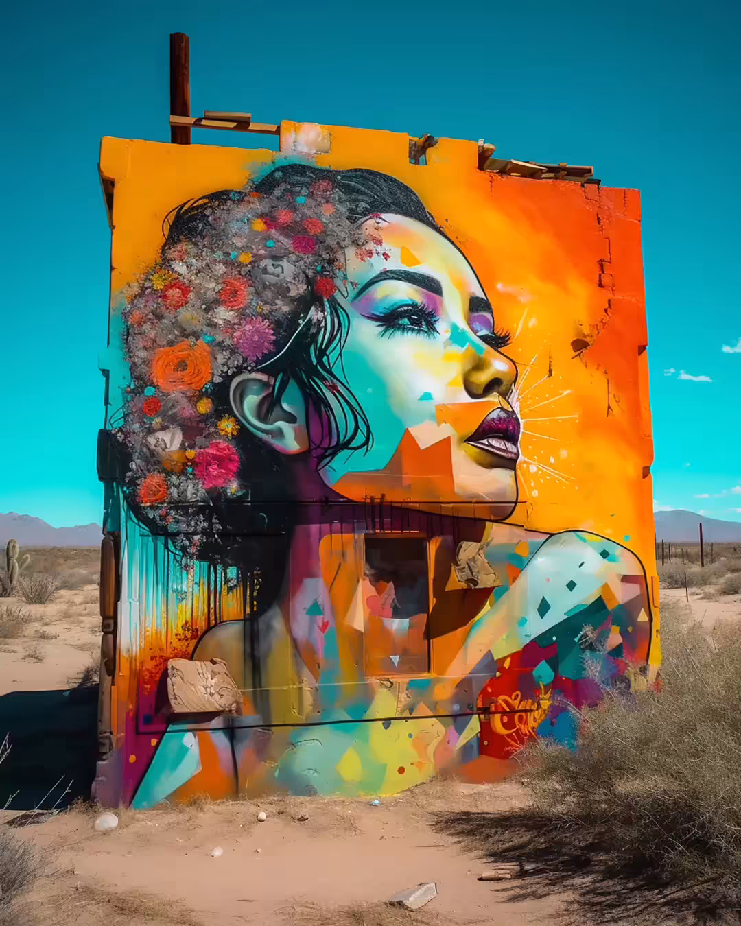Mural Glitch in the Desert