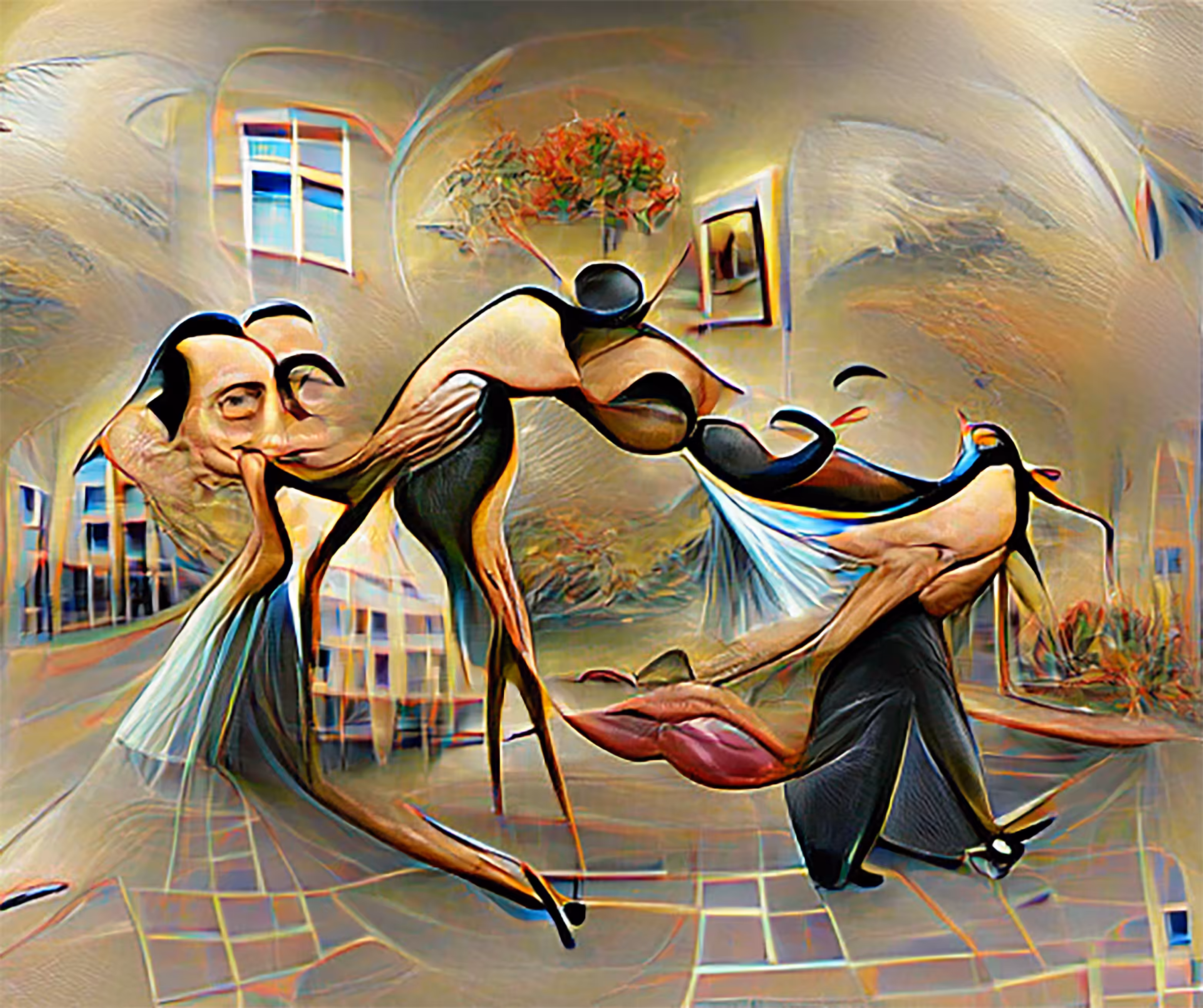 Dalí style: Tango couple