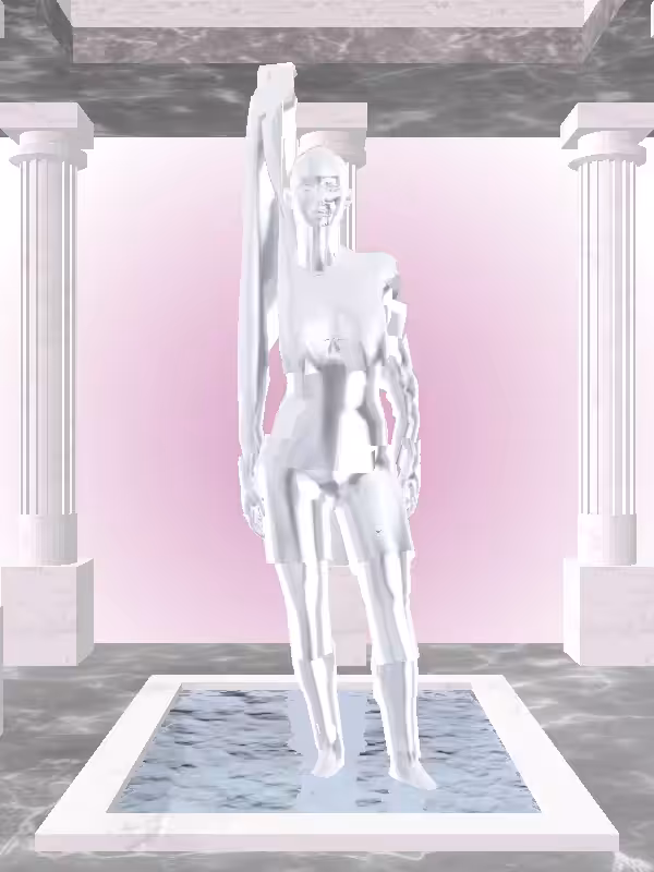 The Excited Silver Chrome Woman #6745