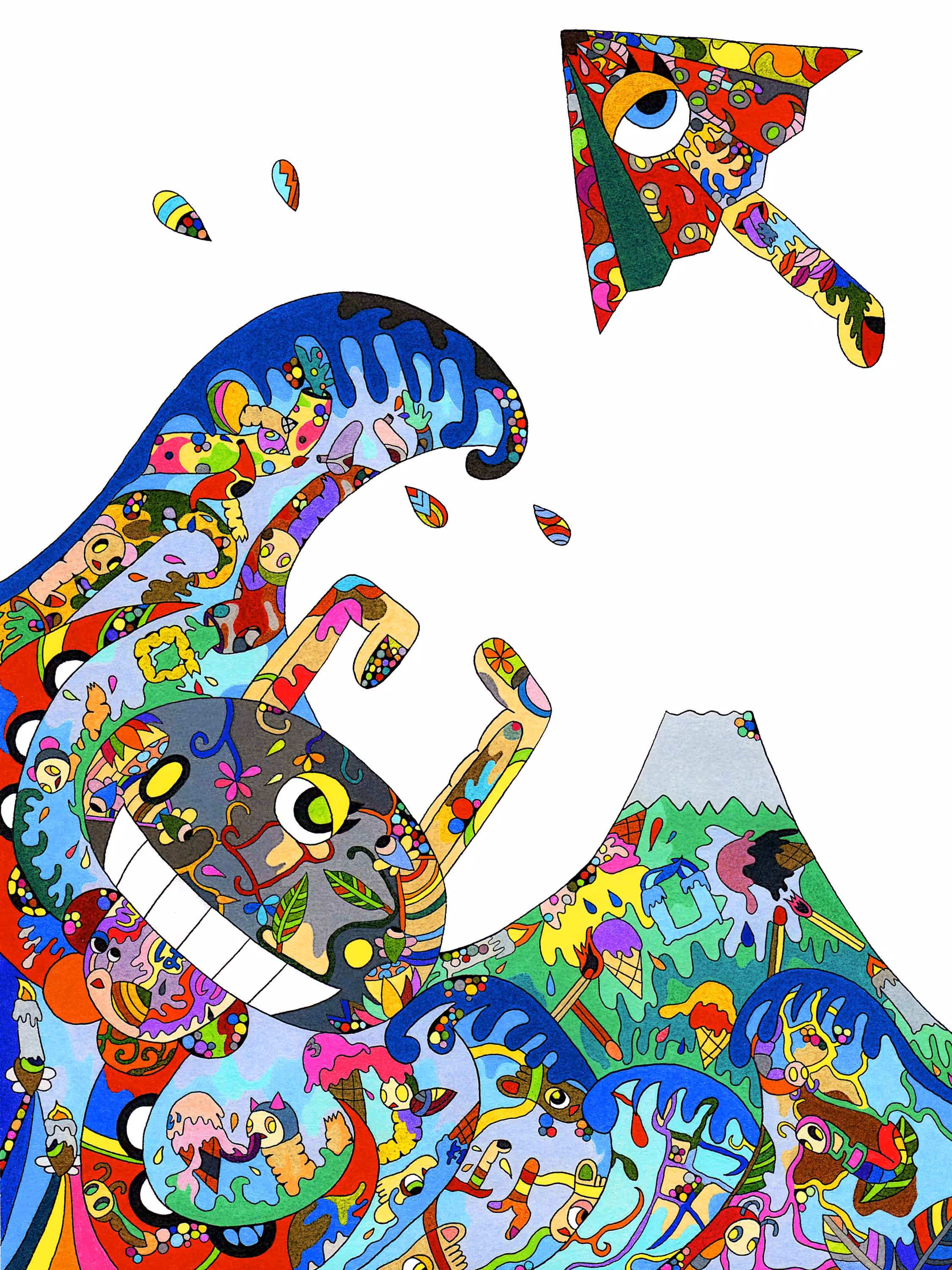 KaraKasa and TentacleJizo in High wave of Mt.Fuji
