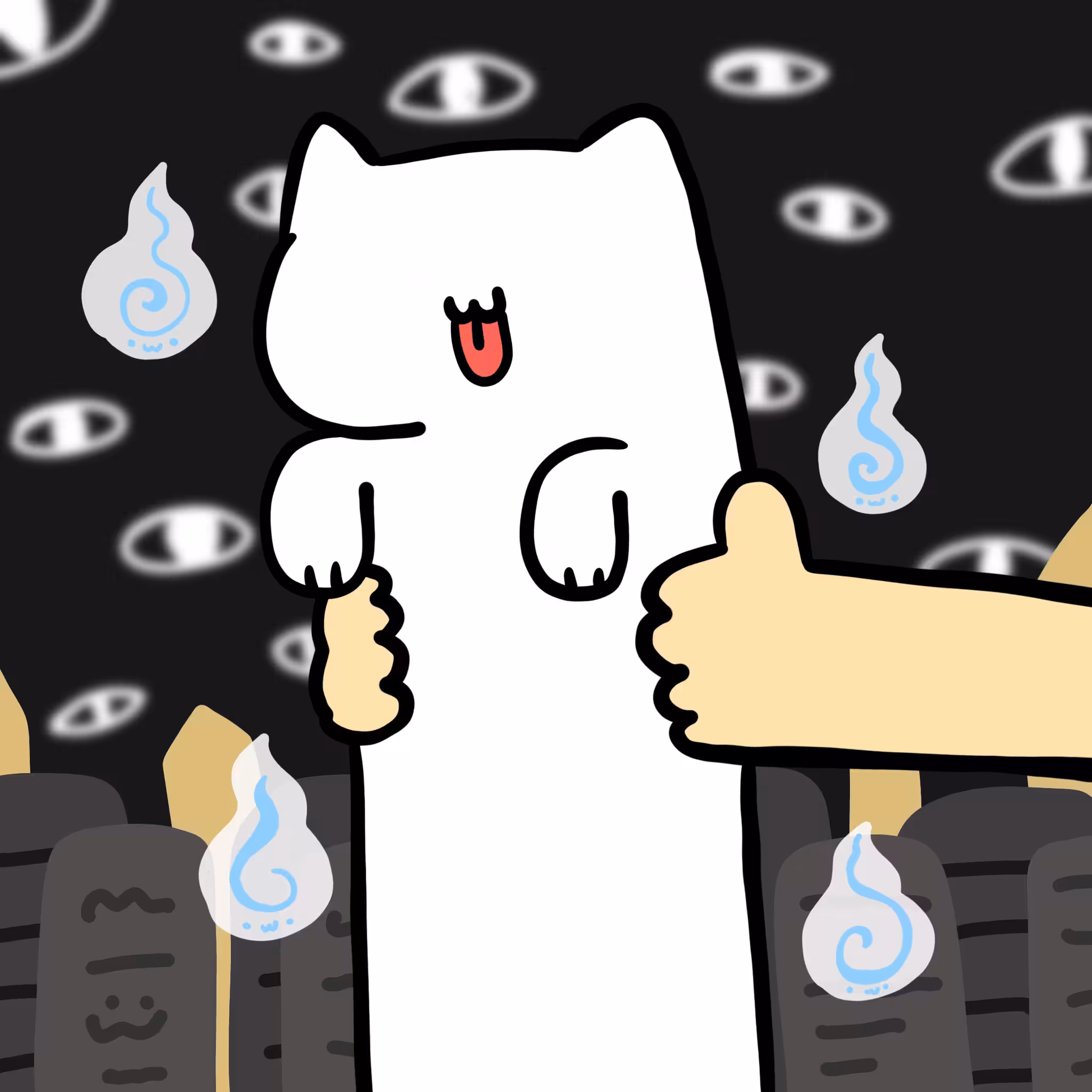 Long long No-Face cat #123