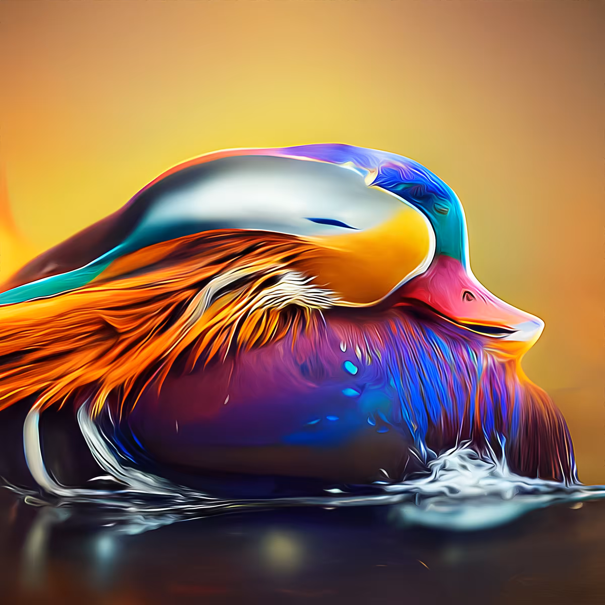 AI- Sleeping Mandarin Duck