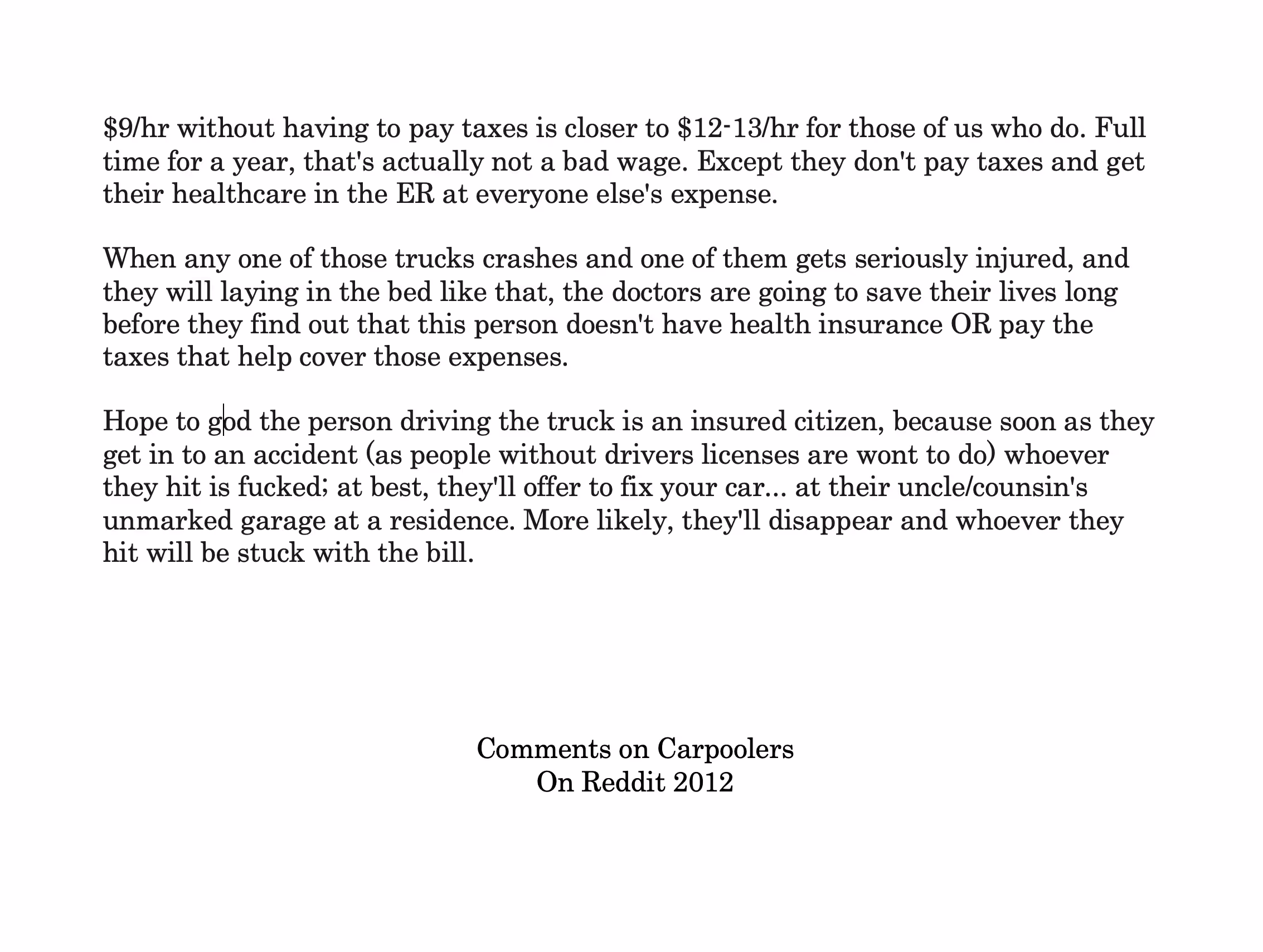 Carpoolers in the Internet #12