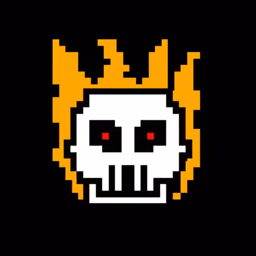 Burning skull