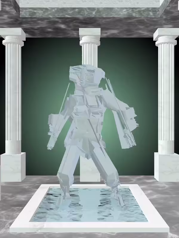 HeavenComputer: The Fragmented Dancing Matte Pale Green Woman #5827