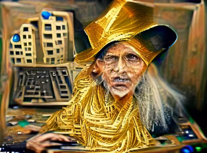 14-karat gold slum computer wizard