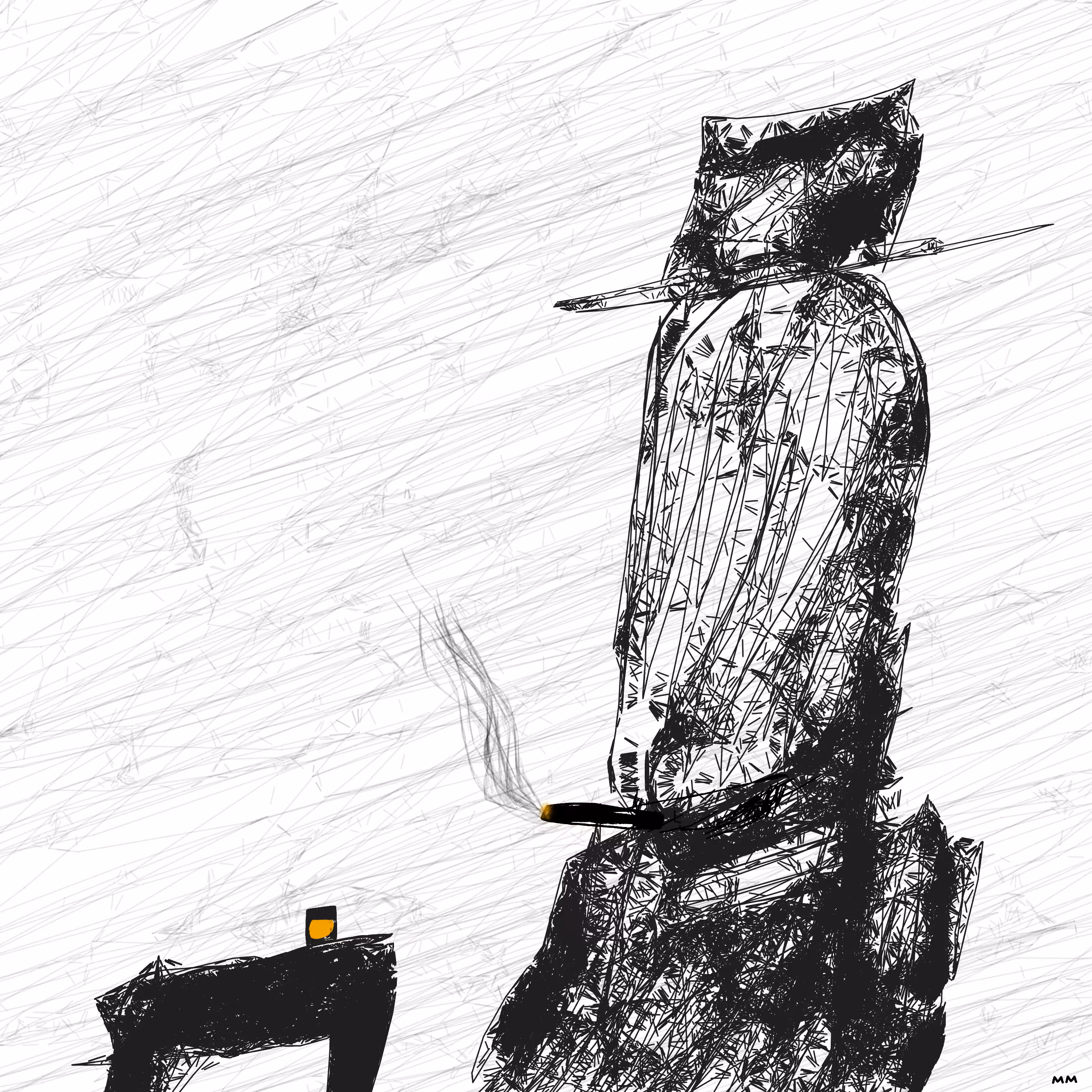 glass of whiskey with cigarette 