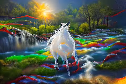 AI MASTERPIECE #1030 - WHITE HORSE