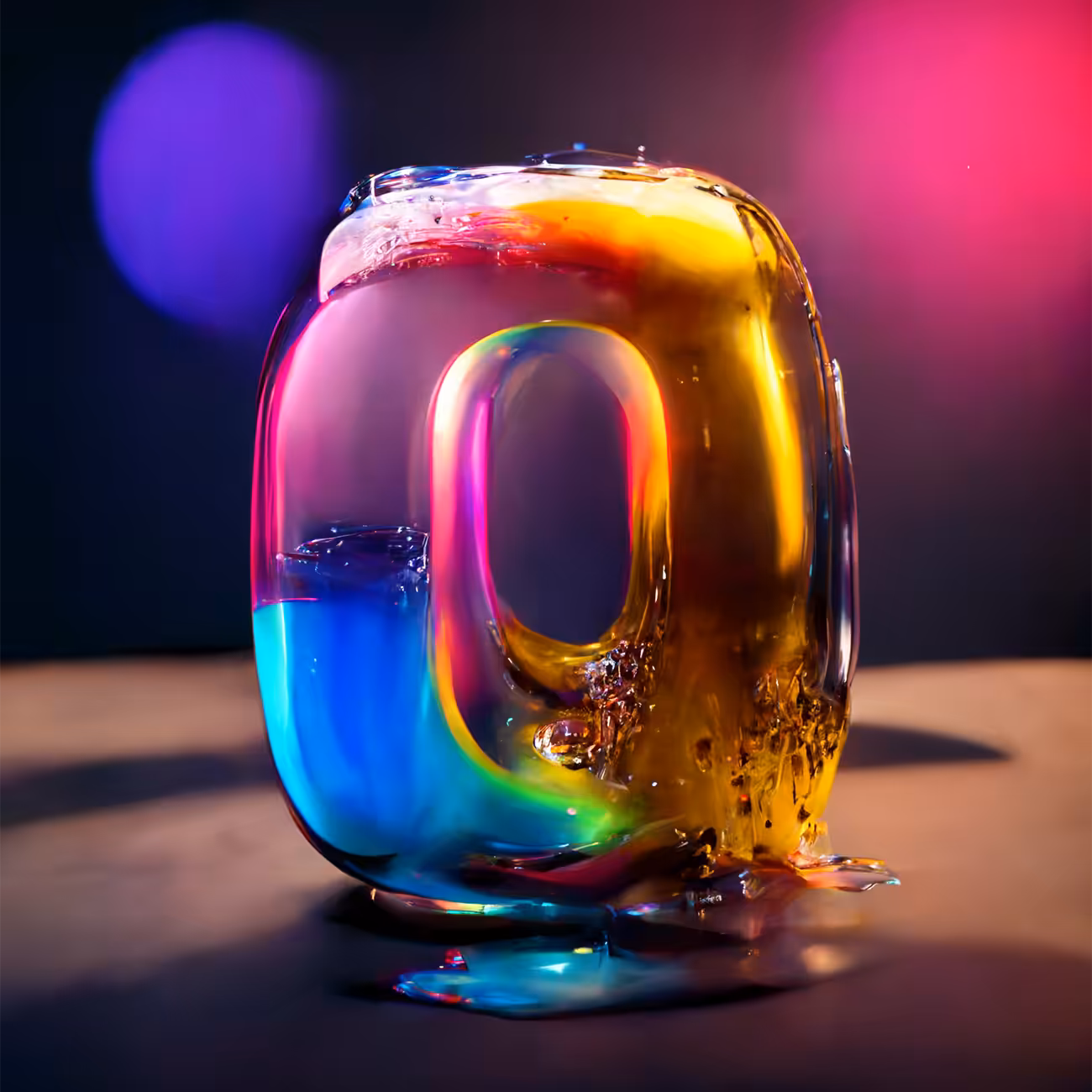 Shiny Liquid Alphabet Series - 0