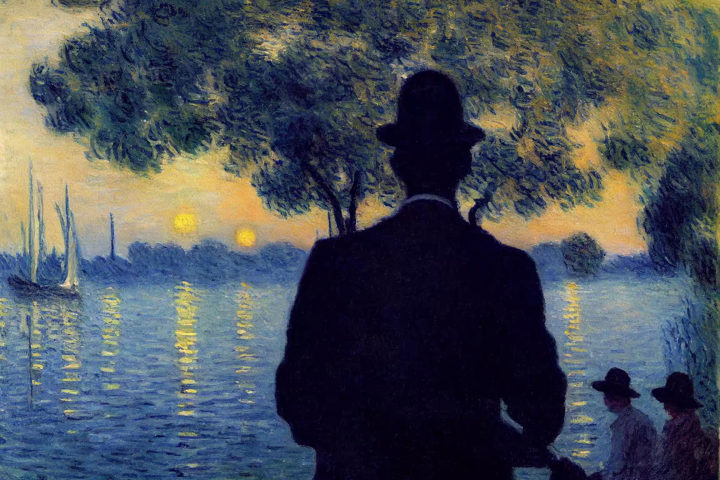 The Man Looks Out Over the Lake