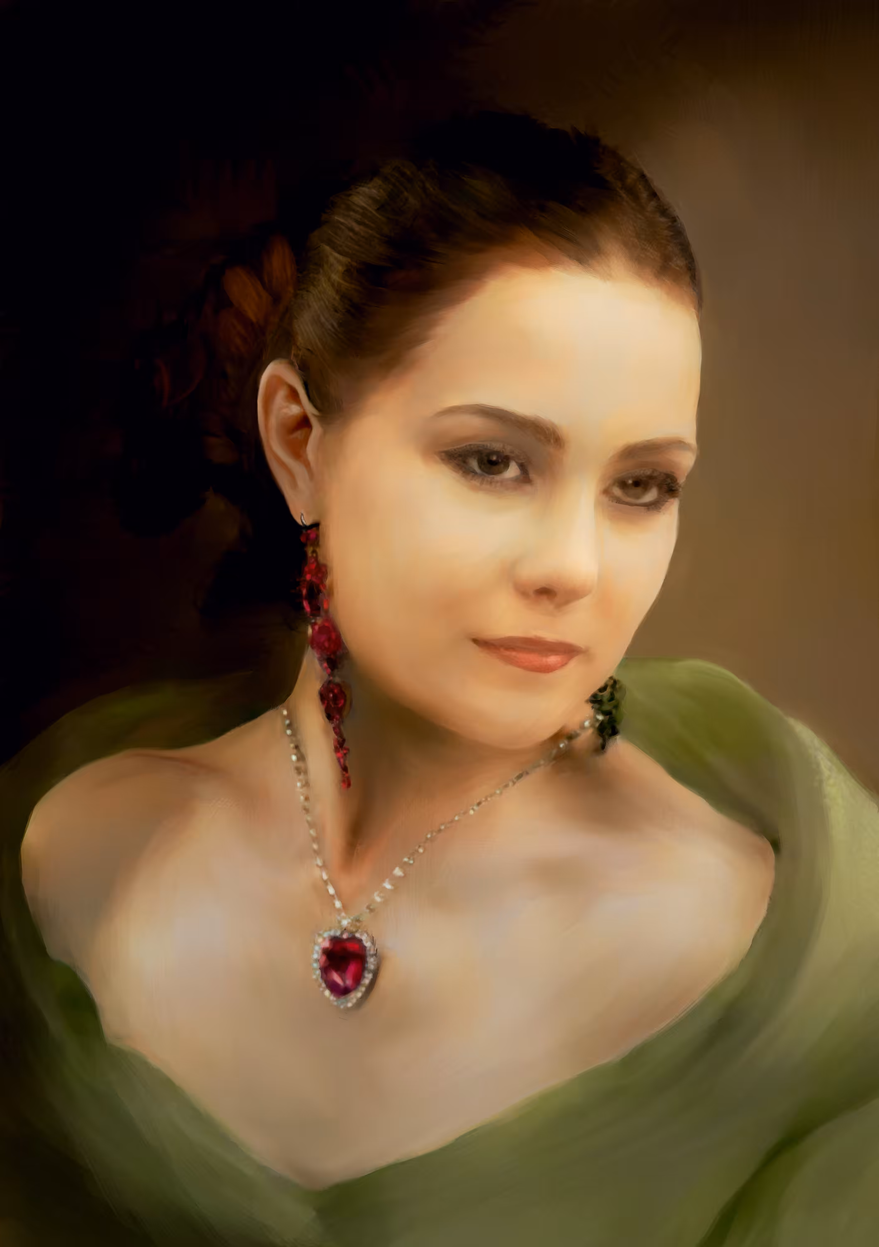 Lady with ruby jewels