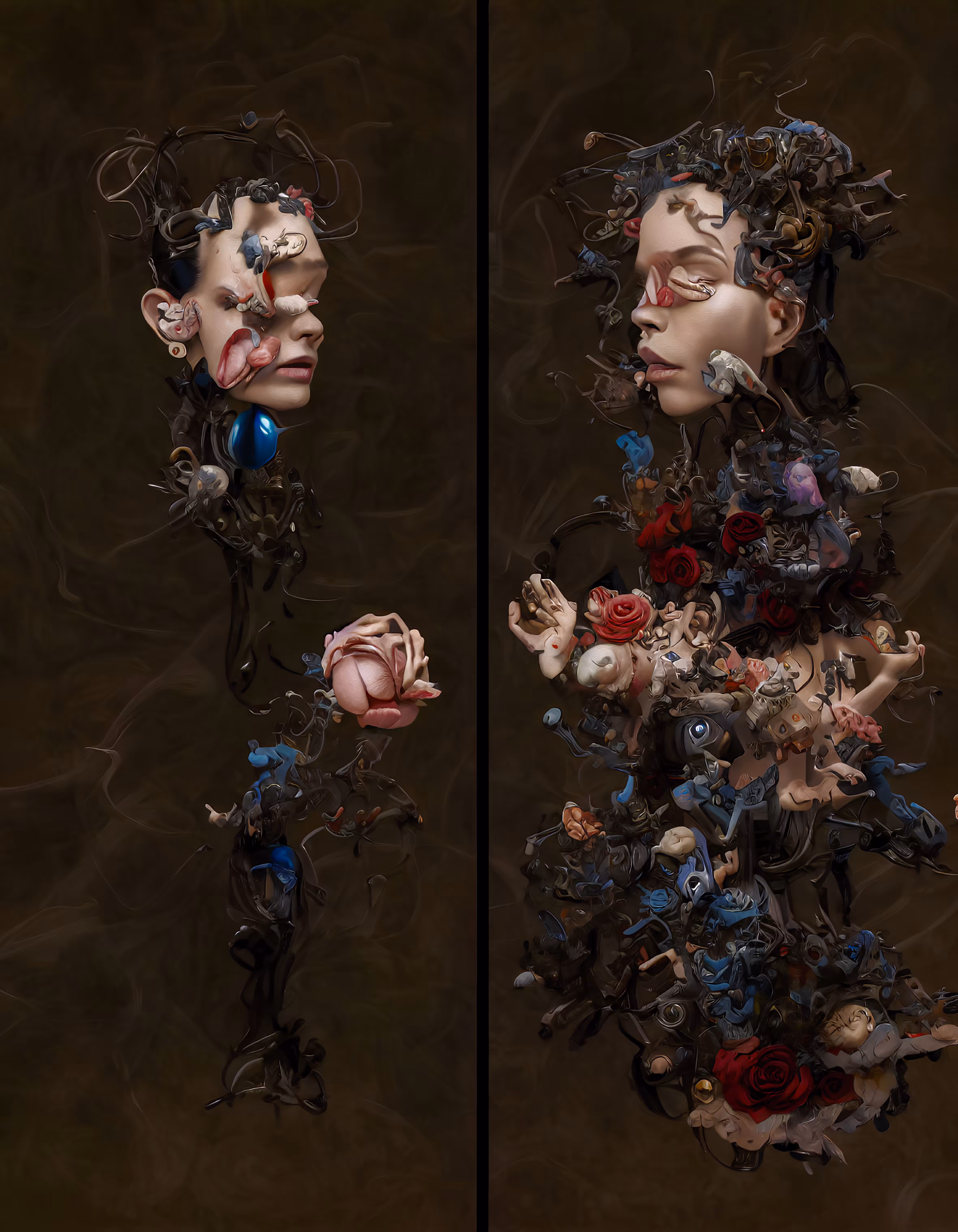 bolin132: Diptych  "Floral Faces"