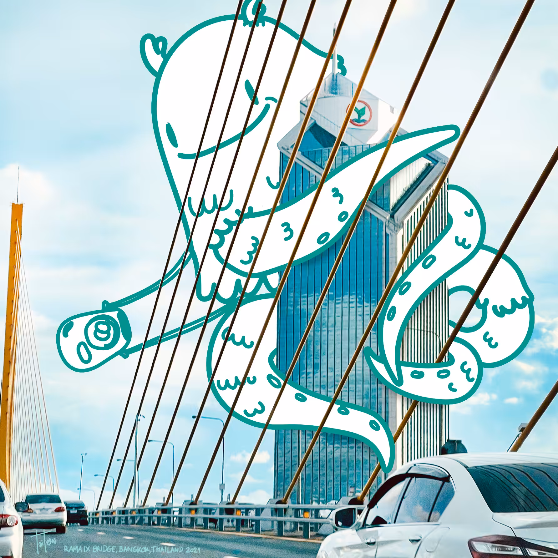 The Travellers - RamaIX Bridge, Bangkok, Thailand