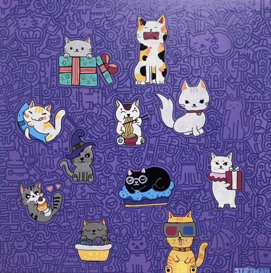 cat doodle art