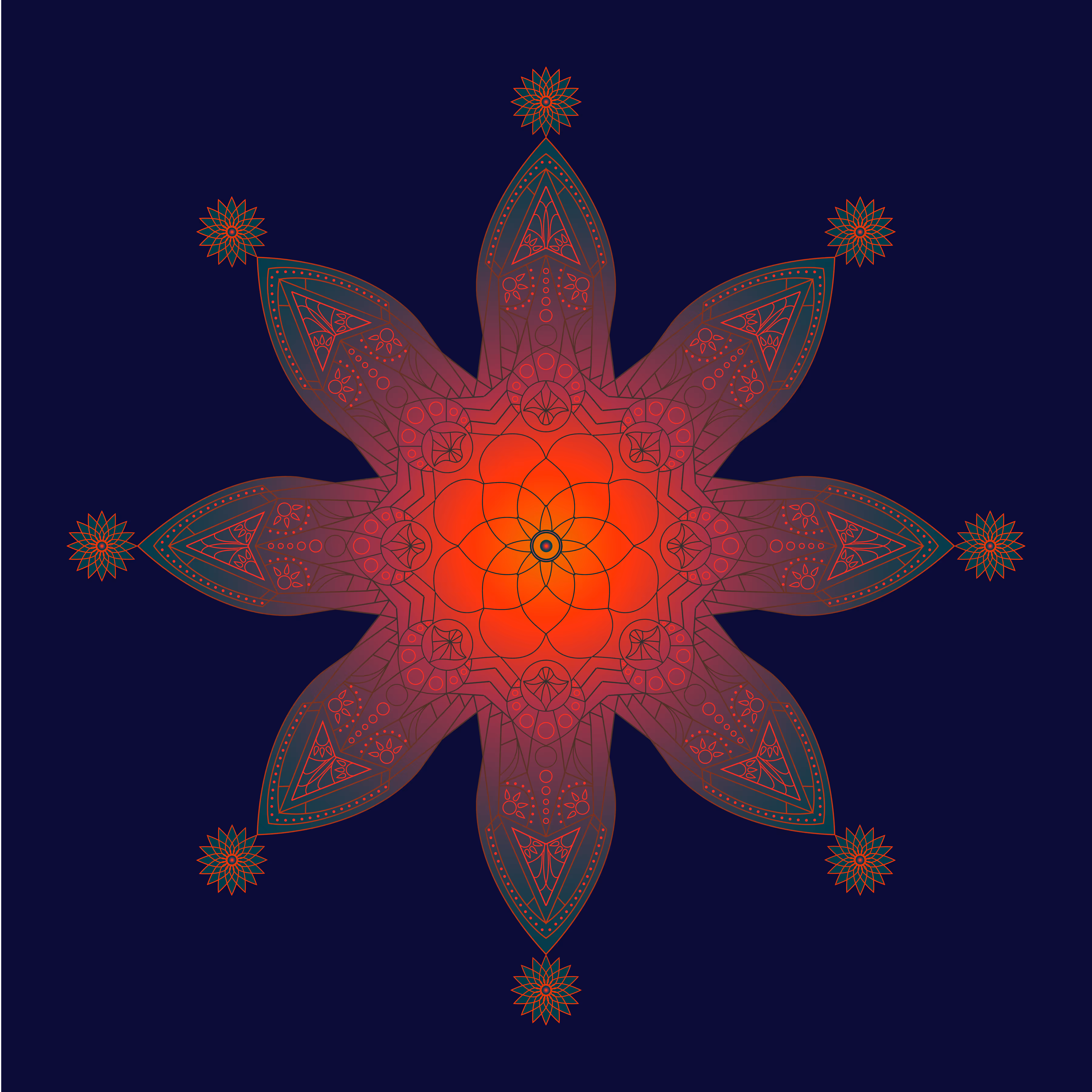 Mandala #1 - Forest Coral