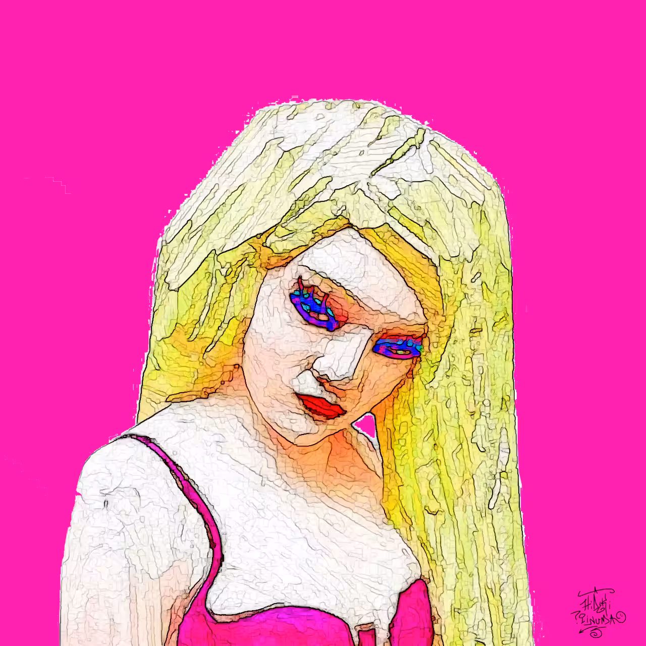 Pink portrait collection Red bikini