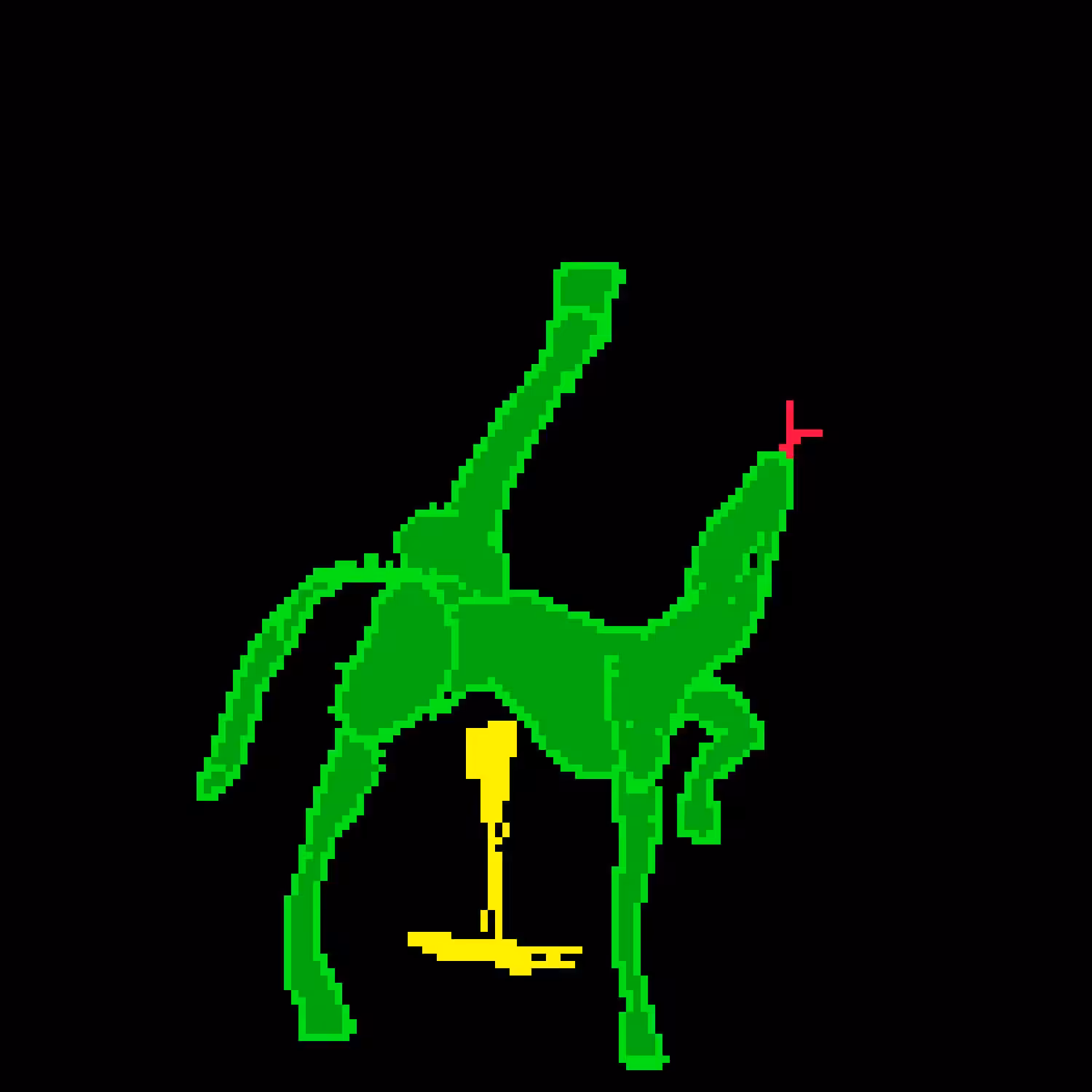 Lizard-horse peeing